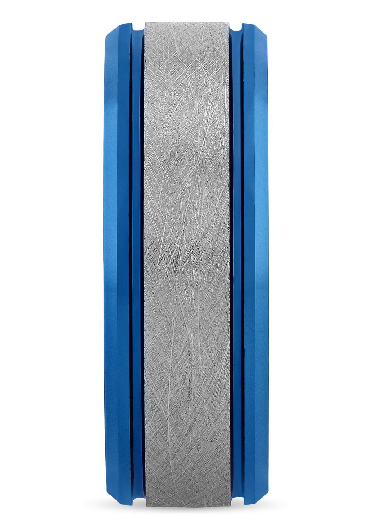 Frozen Satin Center 8mm Band in Two-tone Tungsten