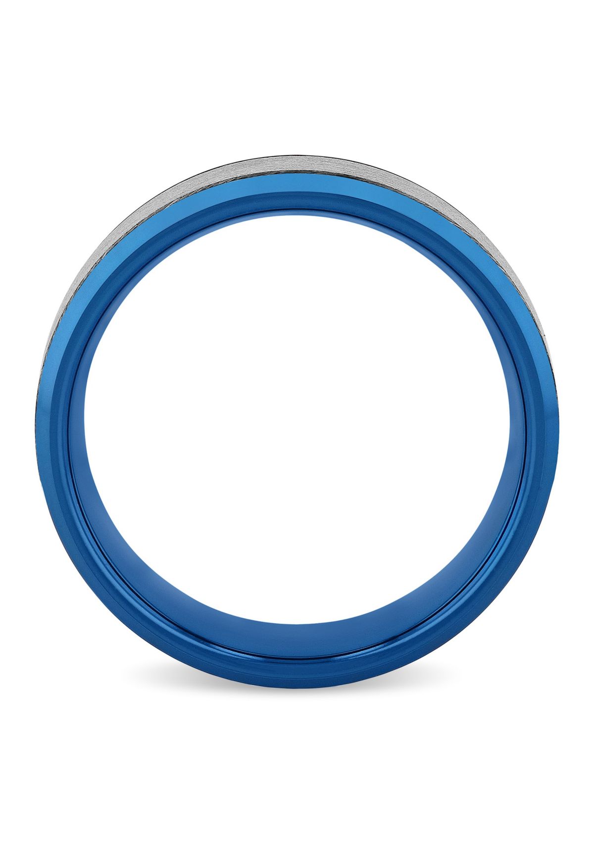 Frozen Satin Center 8mm Band in Two-tone Tungsten