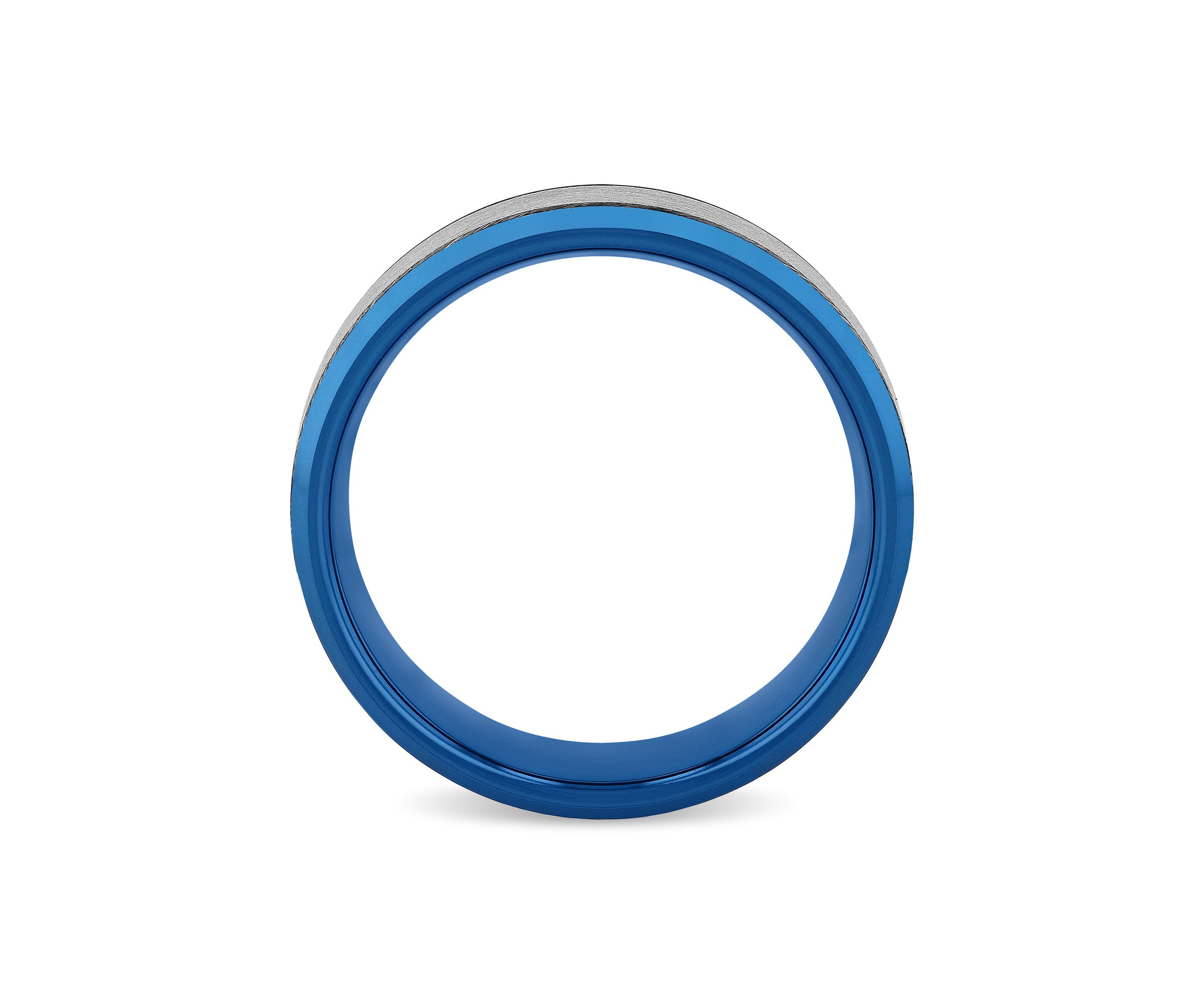 Frozen Satin Center 8mm Band in Two-tone Tungsten