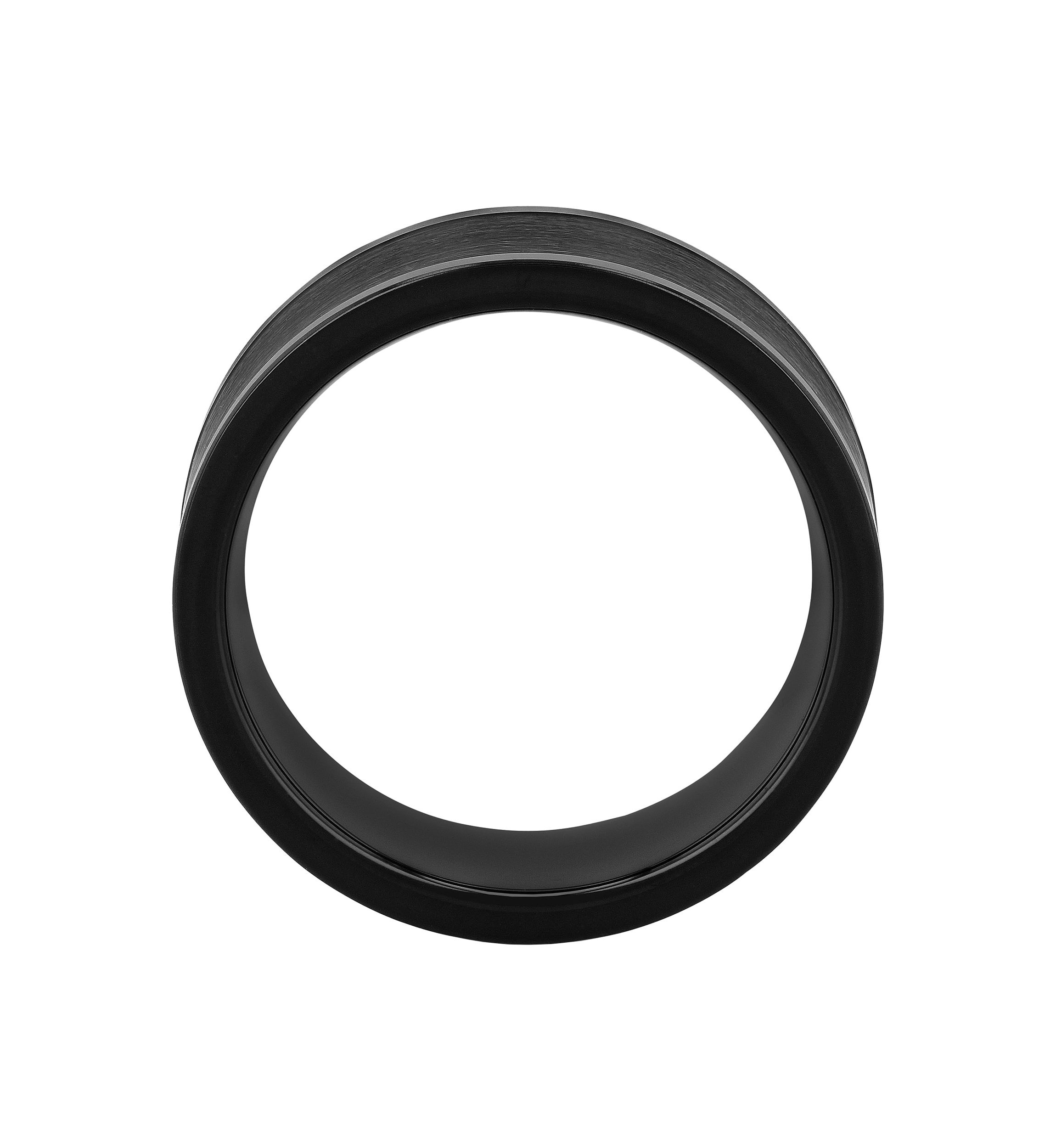 Brushed Center 8mm Band in Black Tungsten