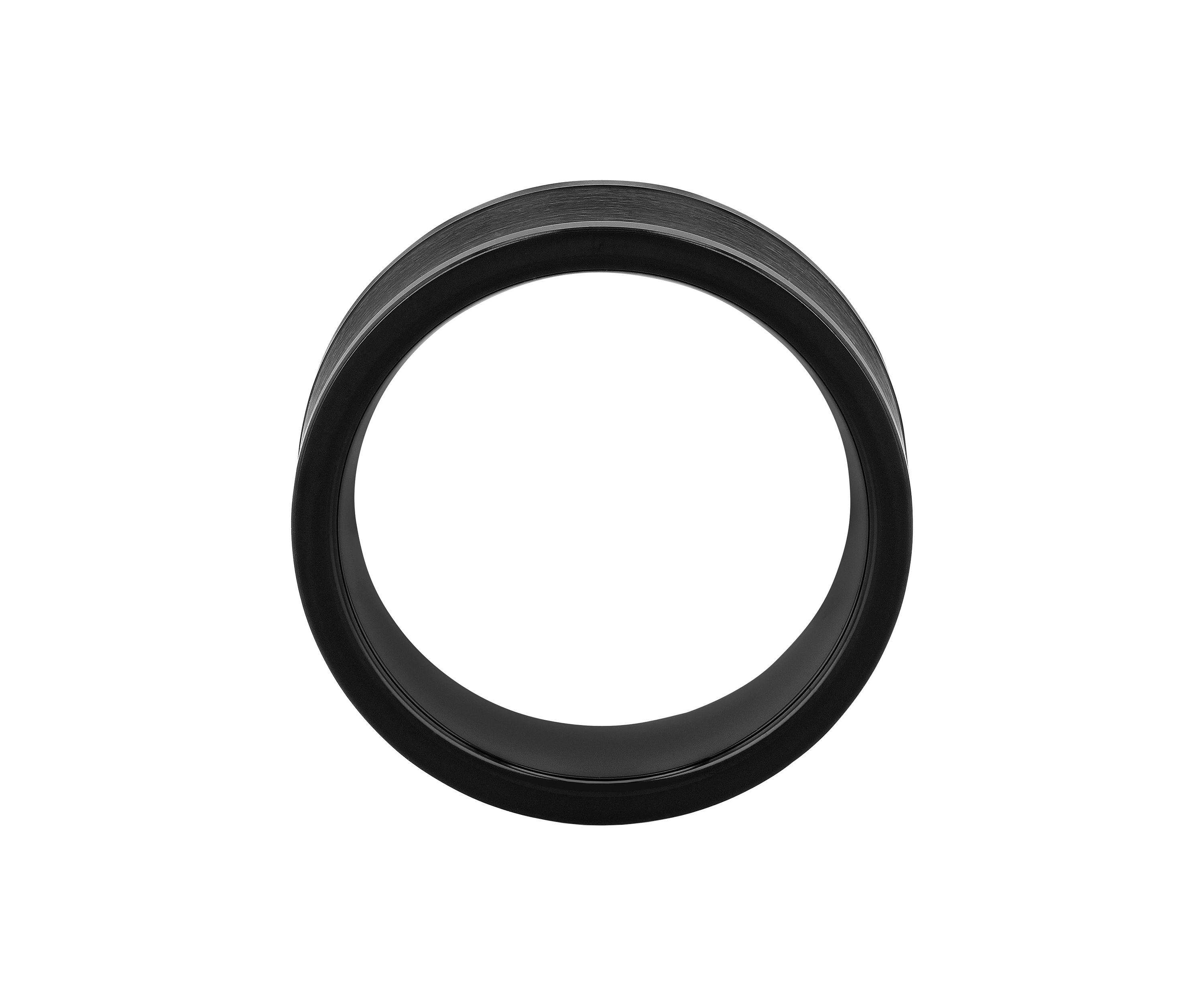Brushed Center 8mm Band in Black Tungsten