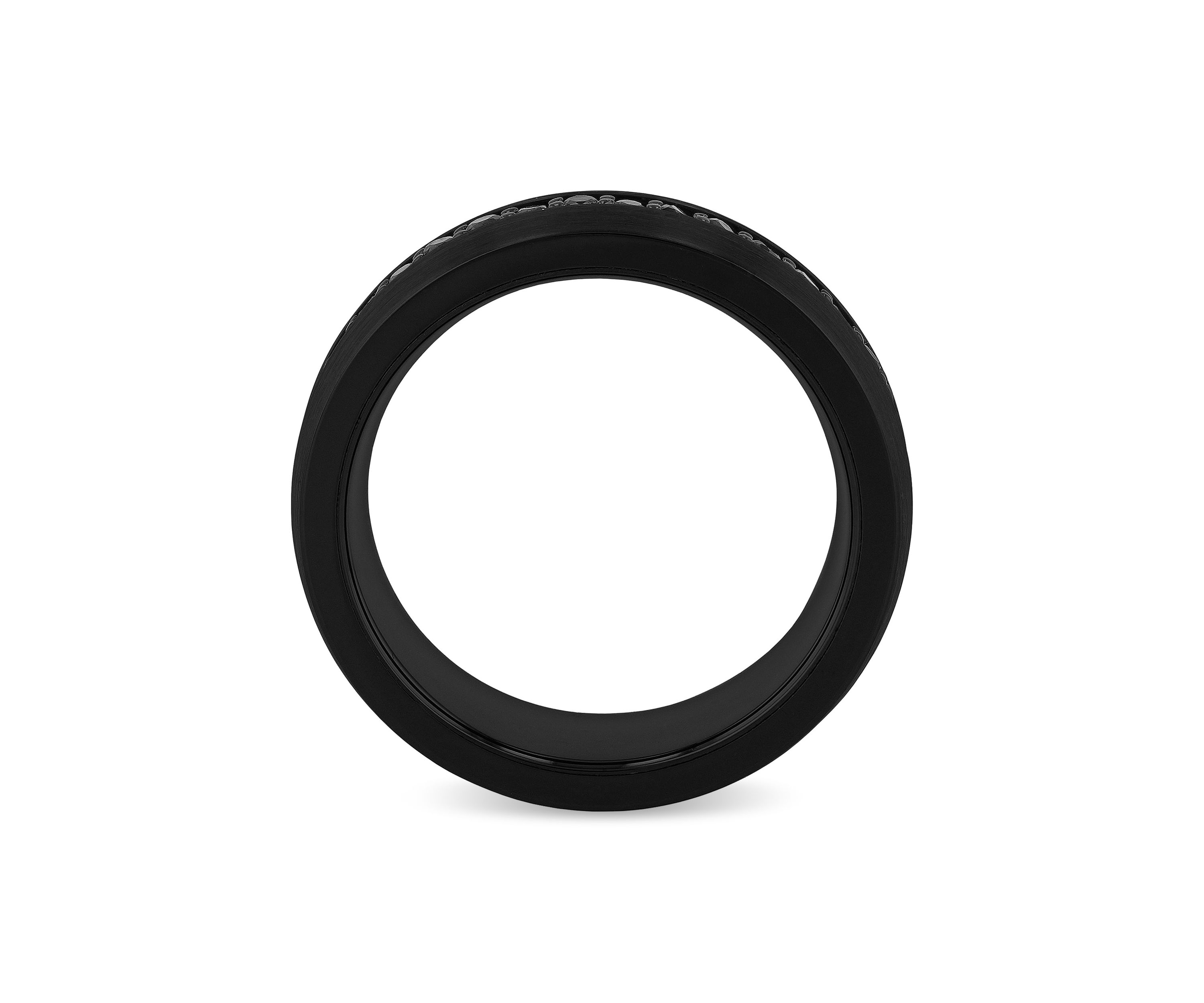 Black Sapphire Eternity 8mm Band in Black Tungsten