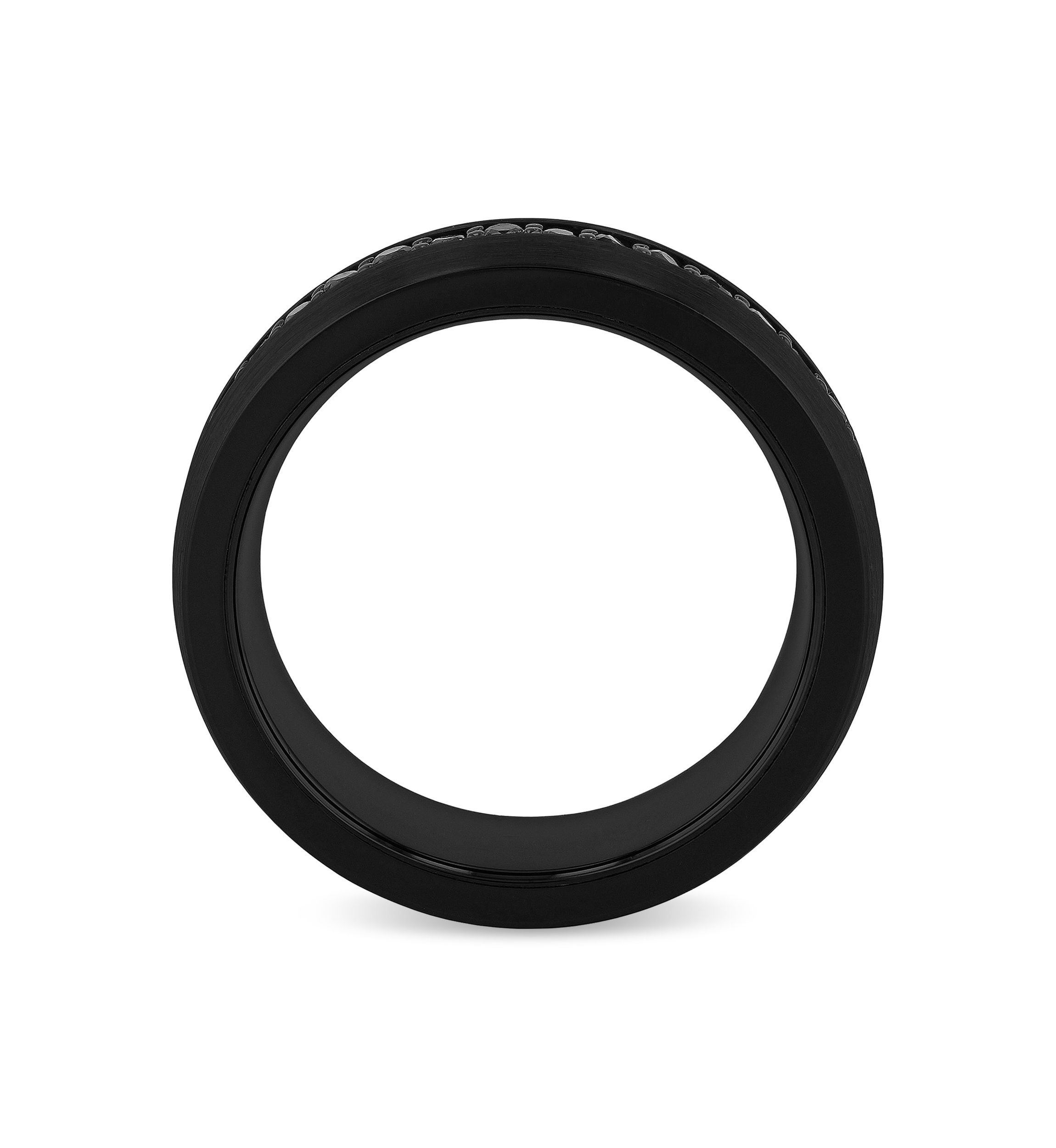 Black Sapphire Eternity 8mm Band in Black Tungsten