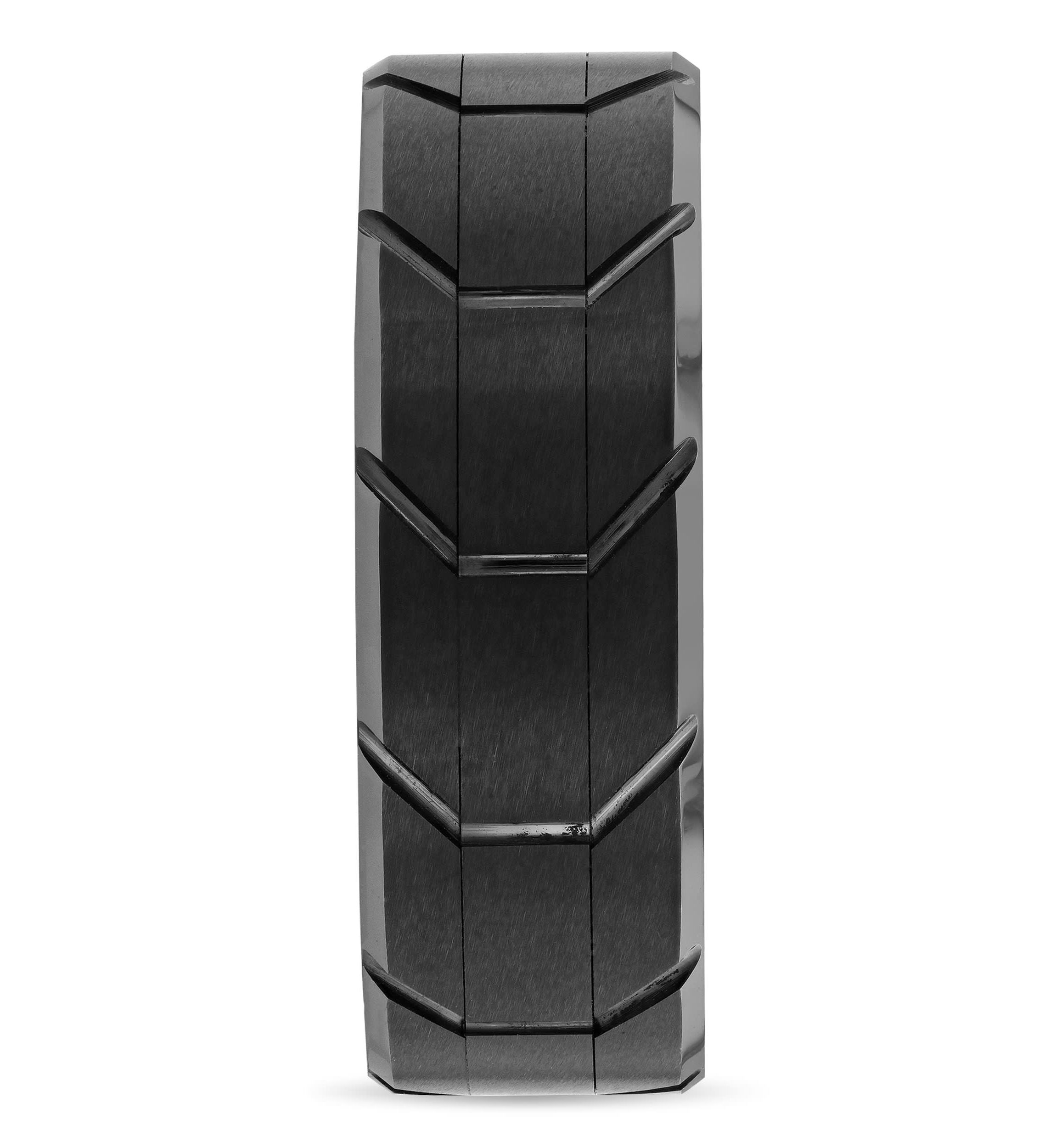 Tire Tread Pattern 8mm Band in Tungsten