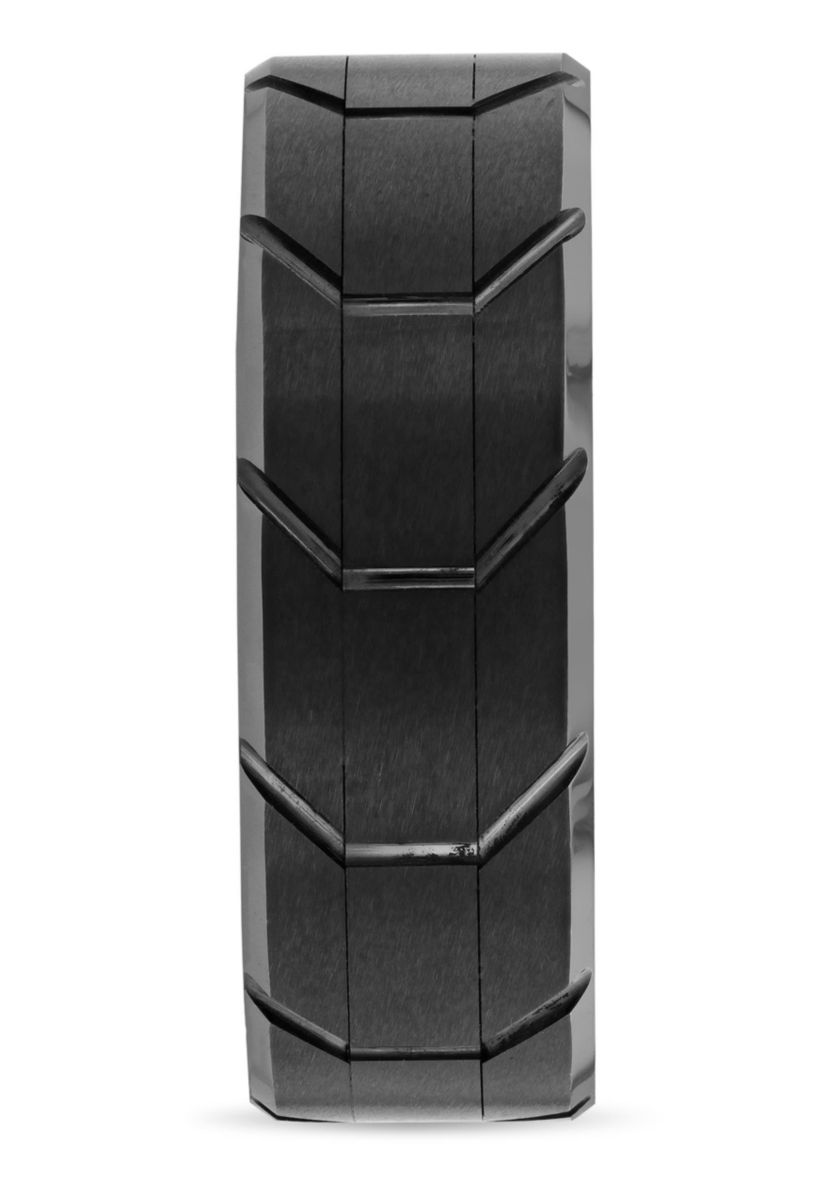 Tire Tread Pattern 8mm Band in Tungsten