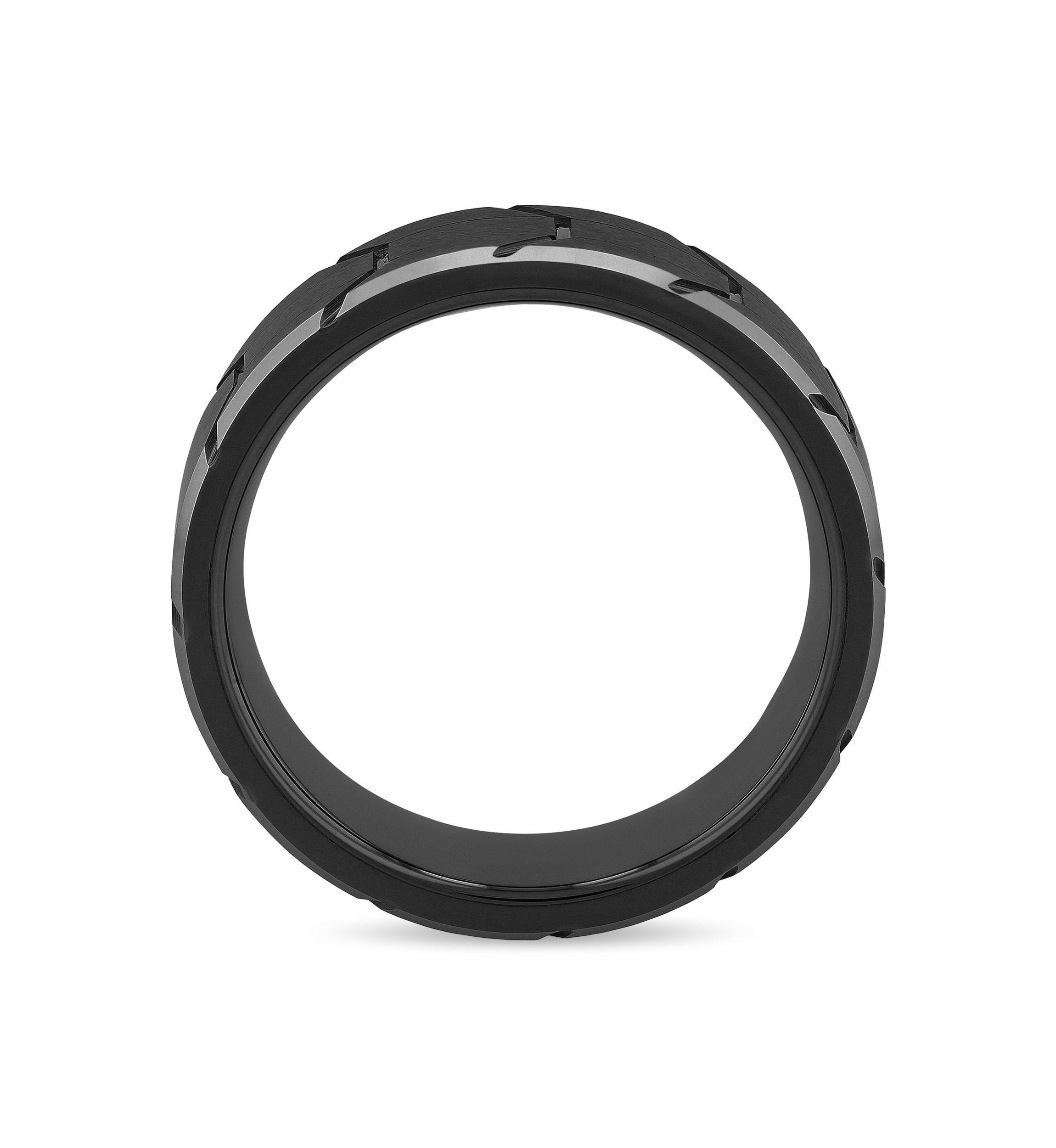 Tire Tread Pattern 8mm Band in Tungsten