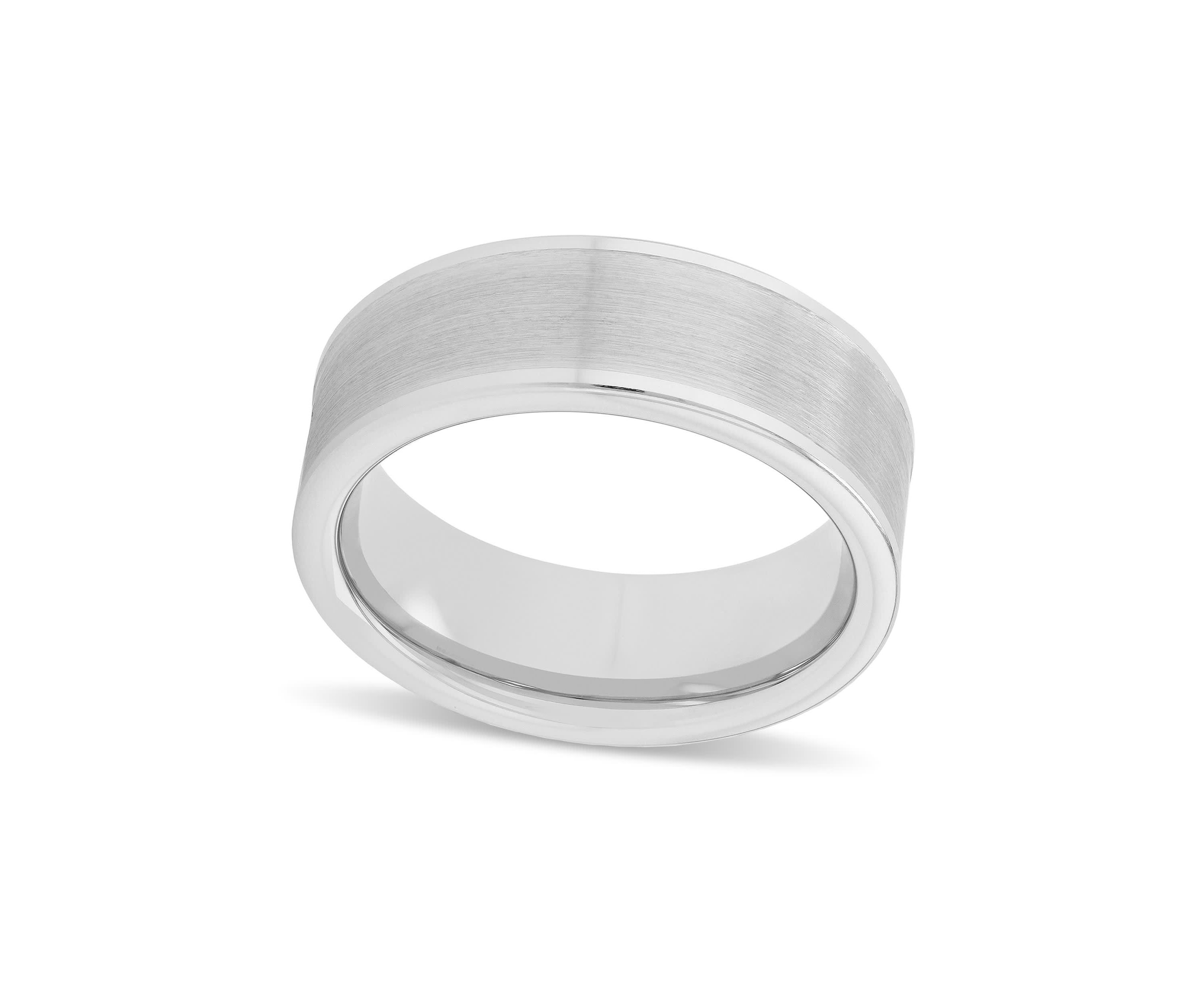 Brushed Center 8mm band in Tungsten