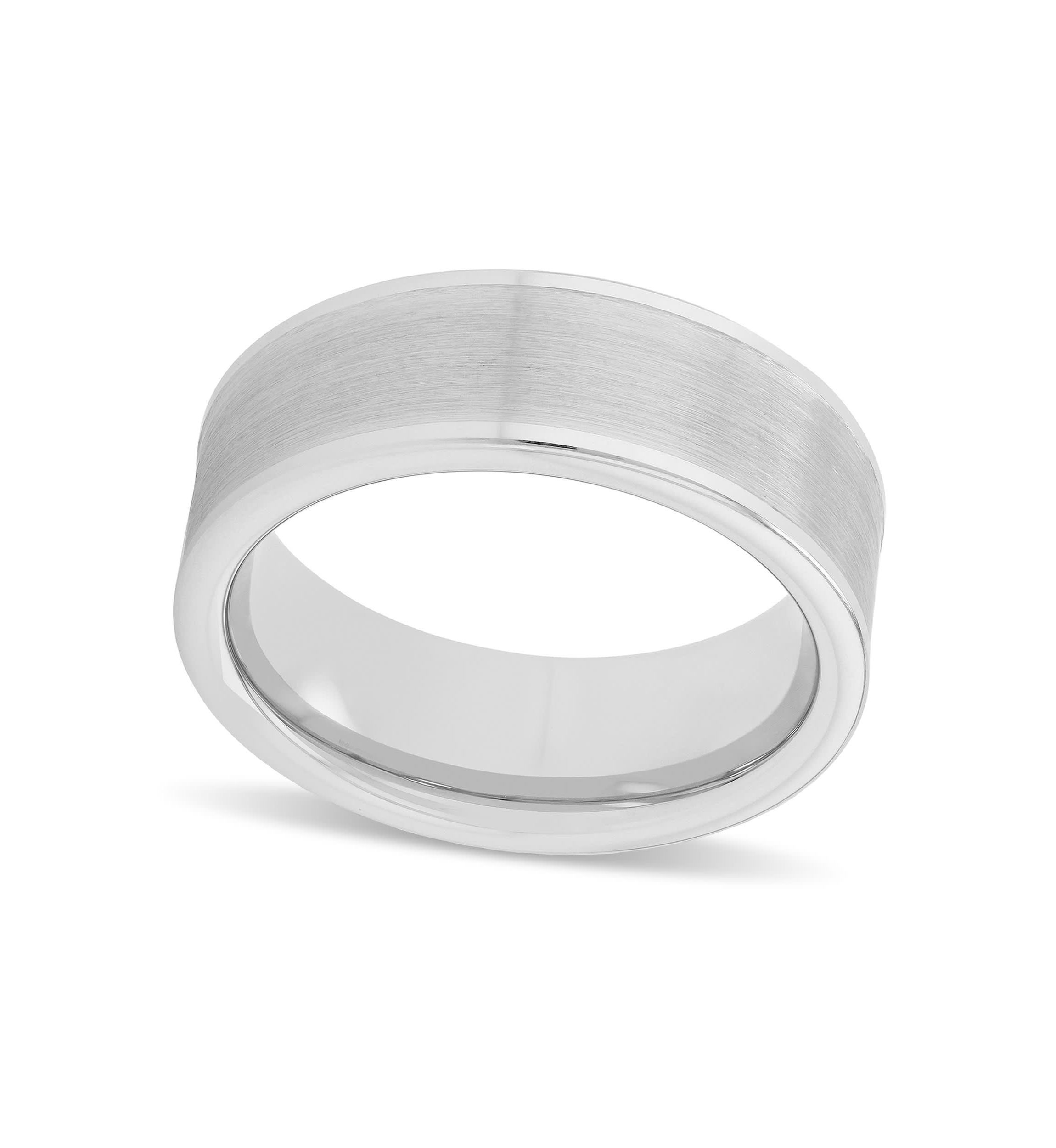 Brushed Center 8mm band in Tungsten