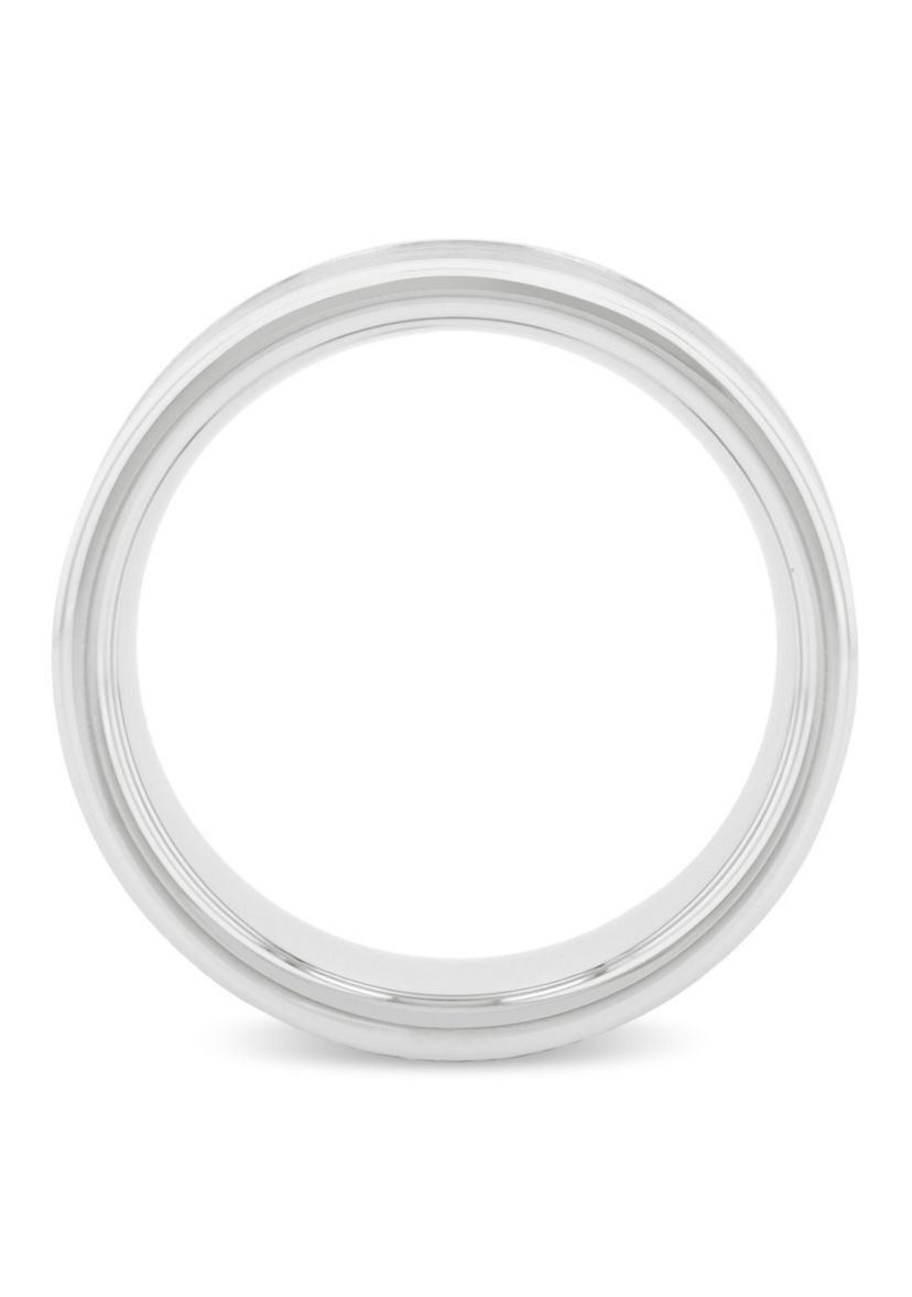 Brushed Center 8mm band in Tungsten