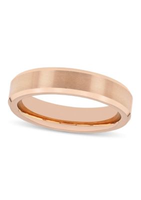 Belk & Co Men's Beveled 5mm band in Rose Tungsten, Pink, 10