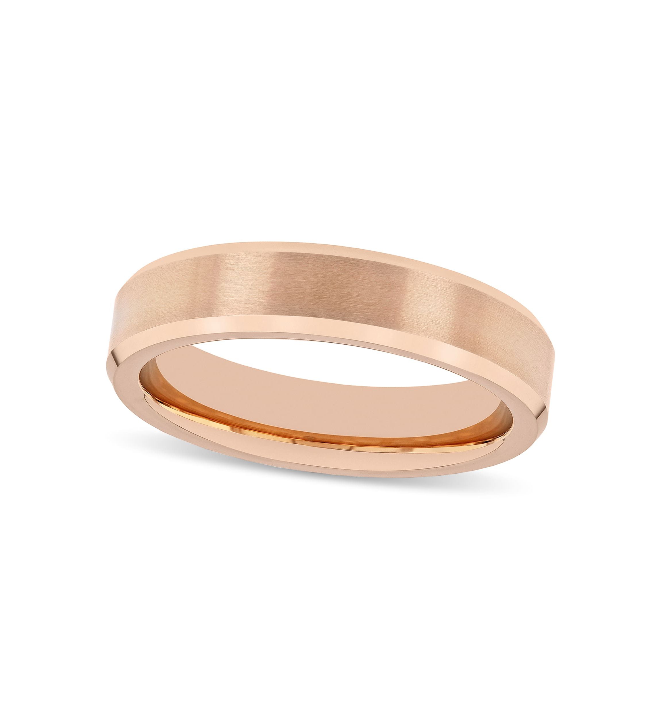Beveled 5mm band in Rose Tungsten