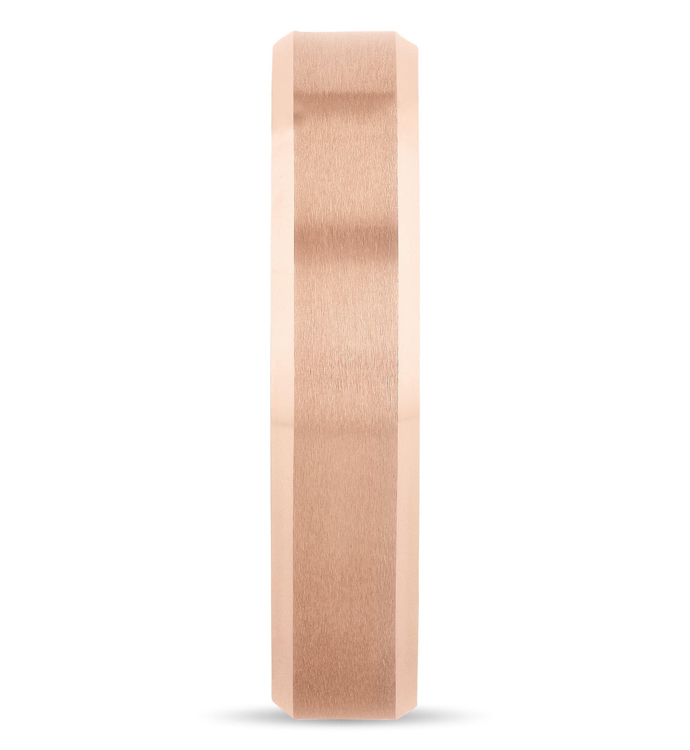 Beveled 5mm band in Rose Tungsten