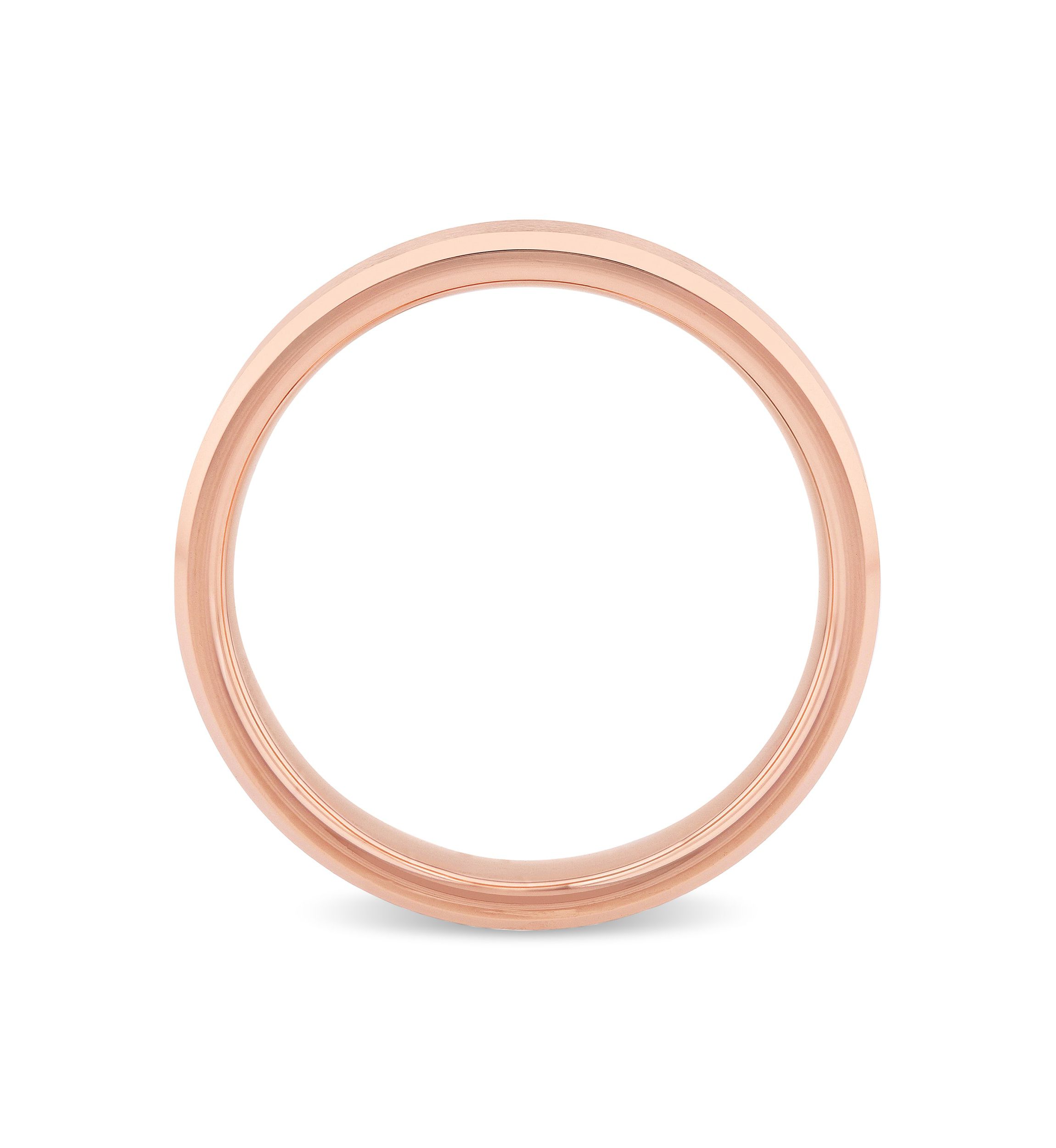 Beveled 5mm band in Rose Tungsten