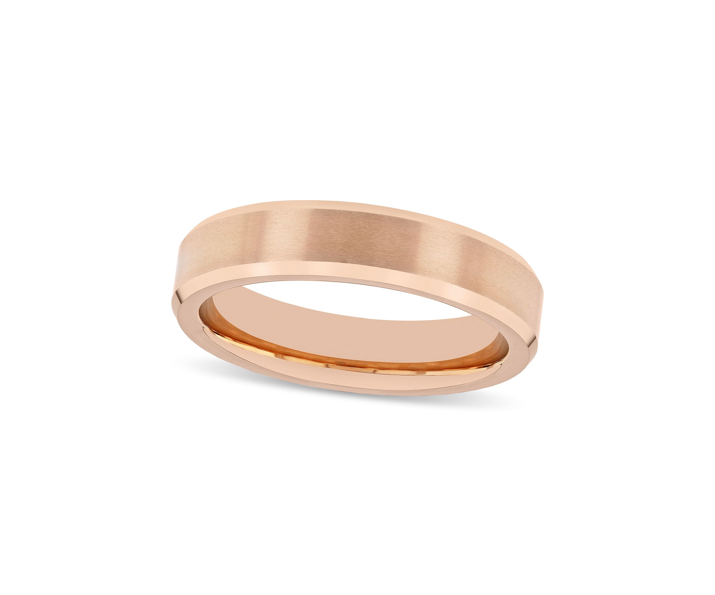 Beveled 5mm band in Rose Tungsten