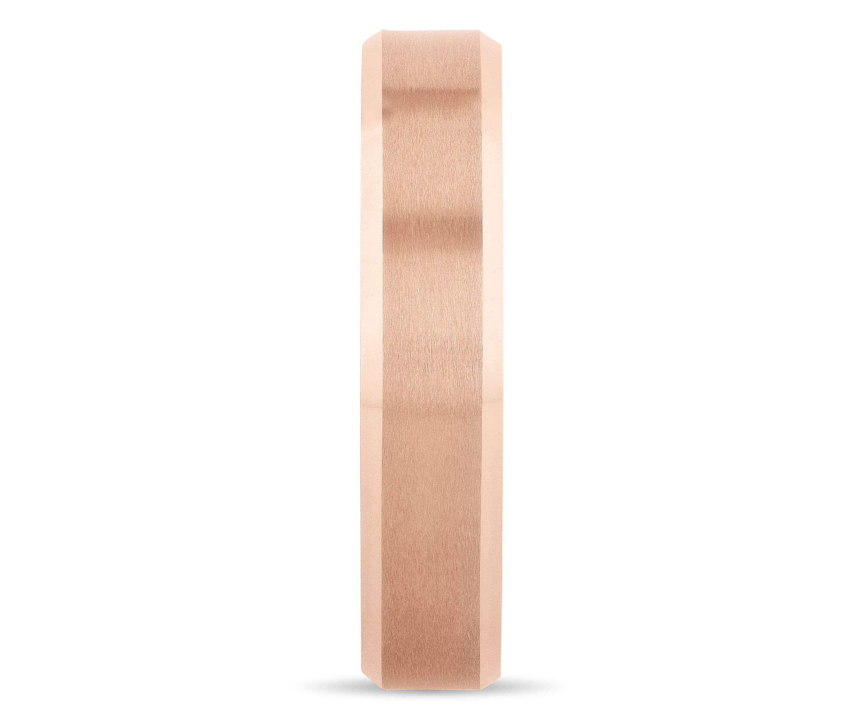 Beveled 5mm band in Rose Tungsten