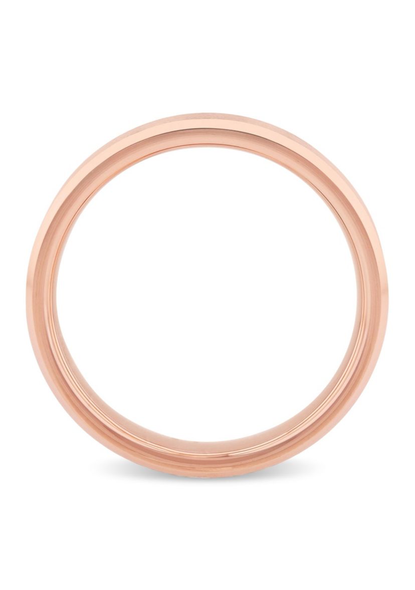 Beveled 5mm band in Rose Tungsten