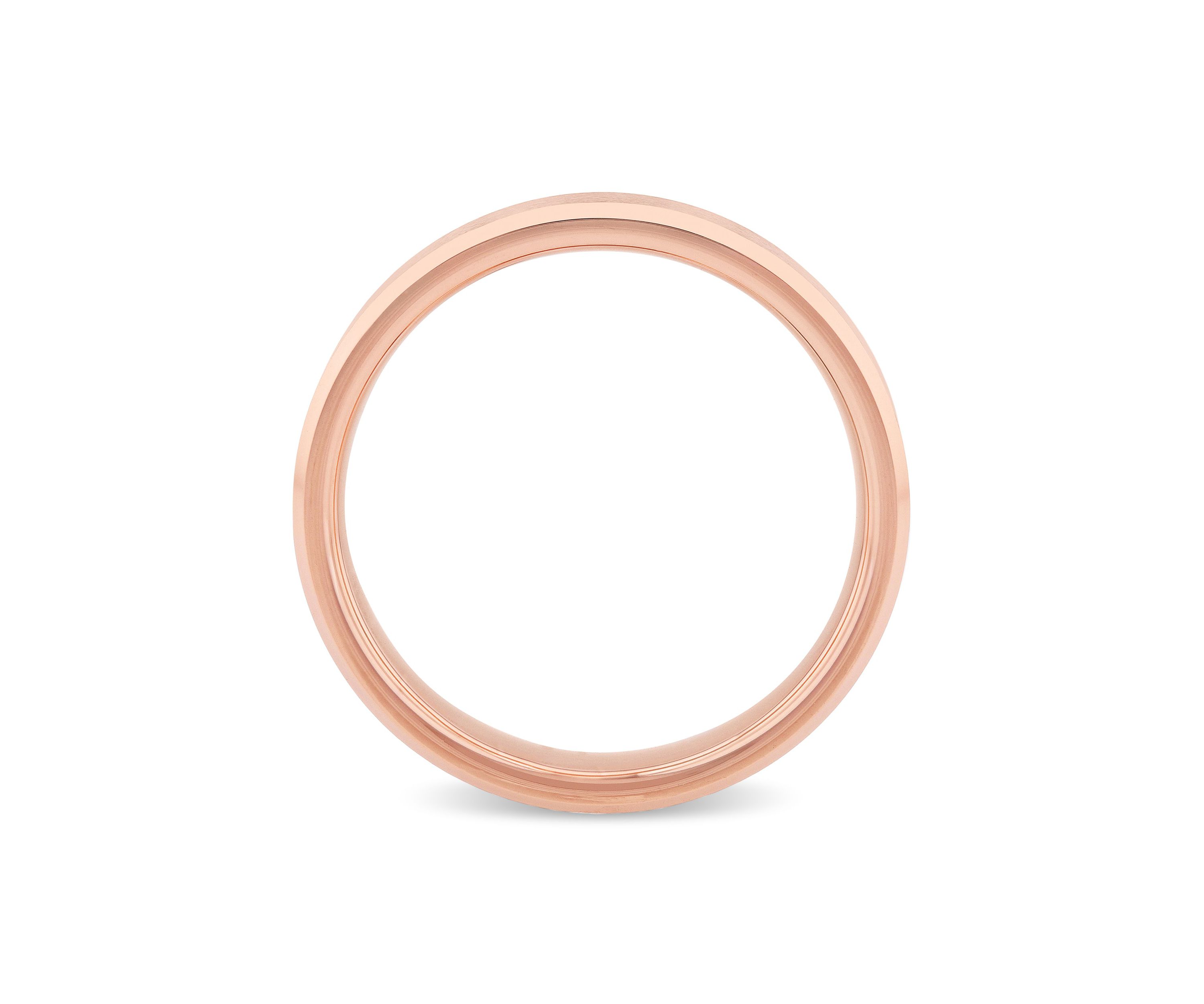 Beveled 5mm band in Rose Tungsten