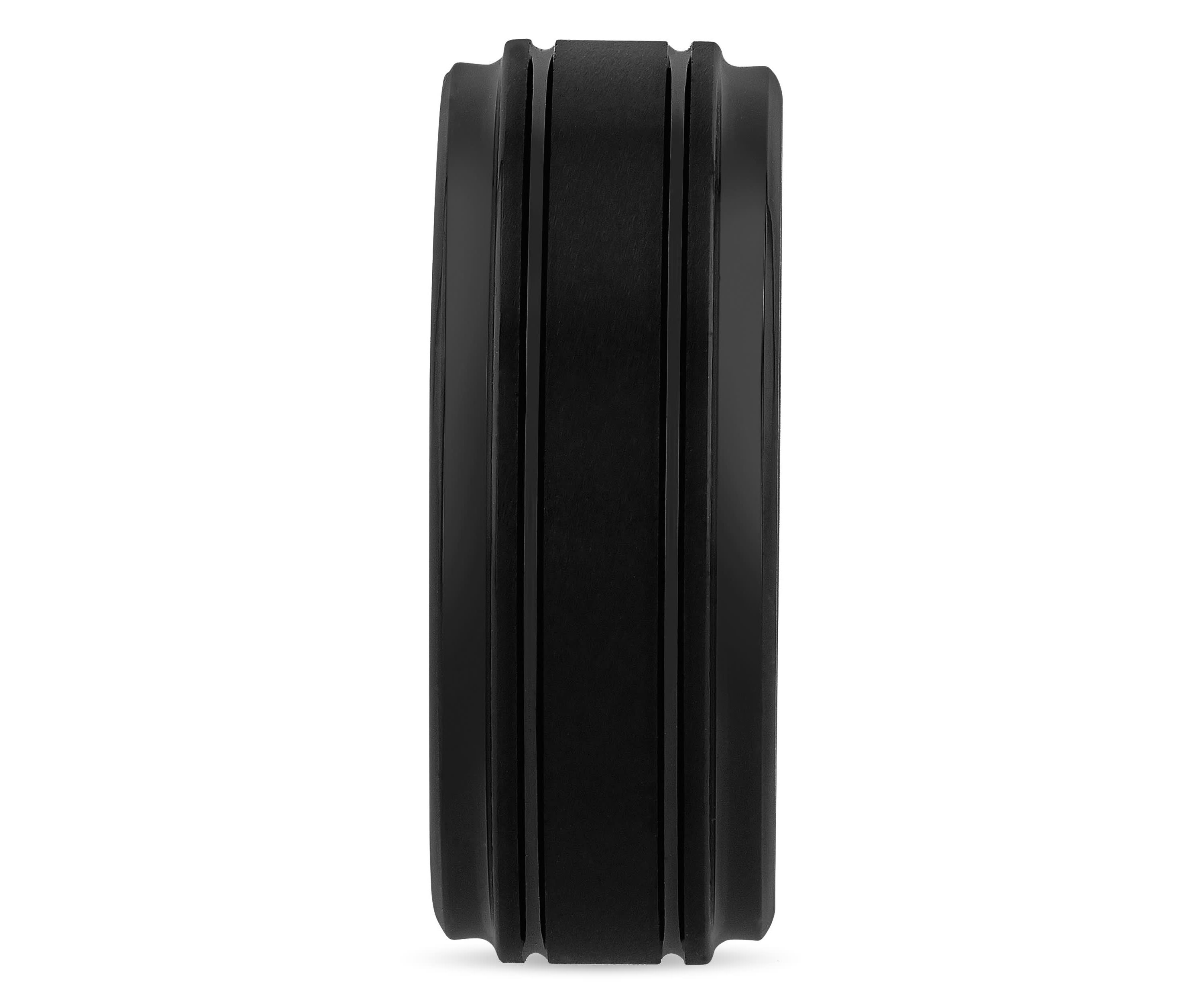 Grooved 9mm Band in Black Tungsten