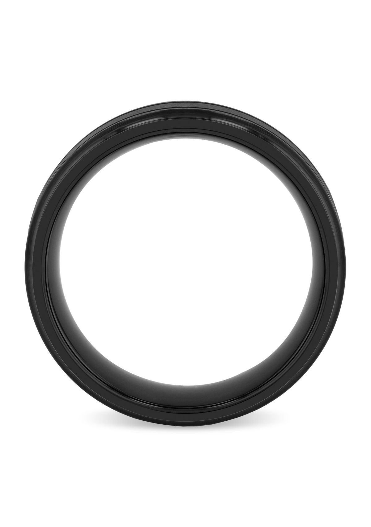 Grooved 9mm Band in Black Tungsten