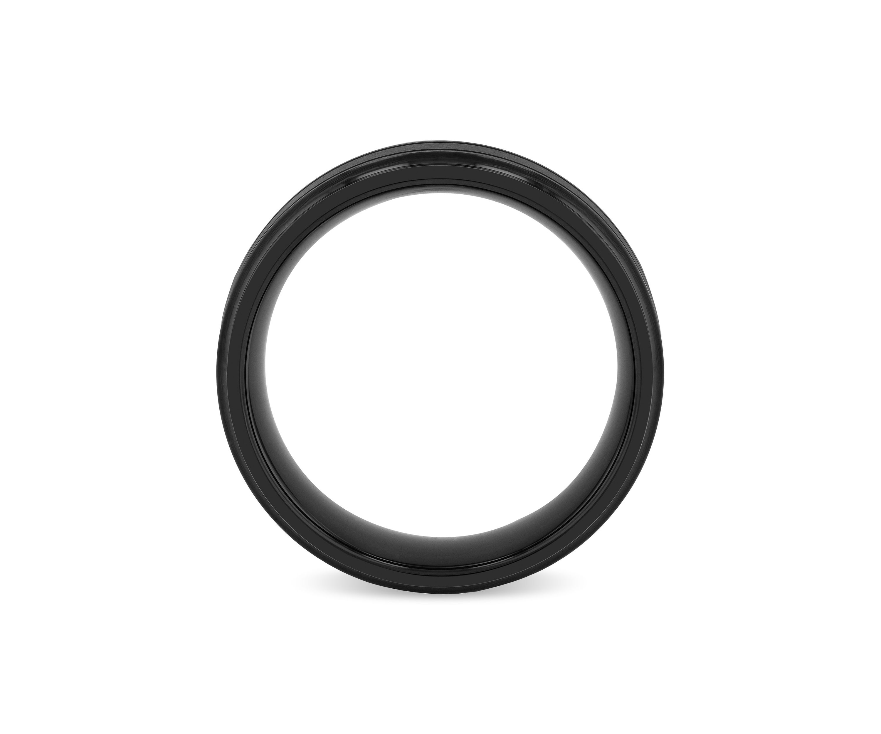 Grooved 9mm Band in Black Tungsten