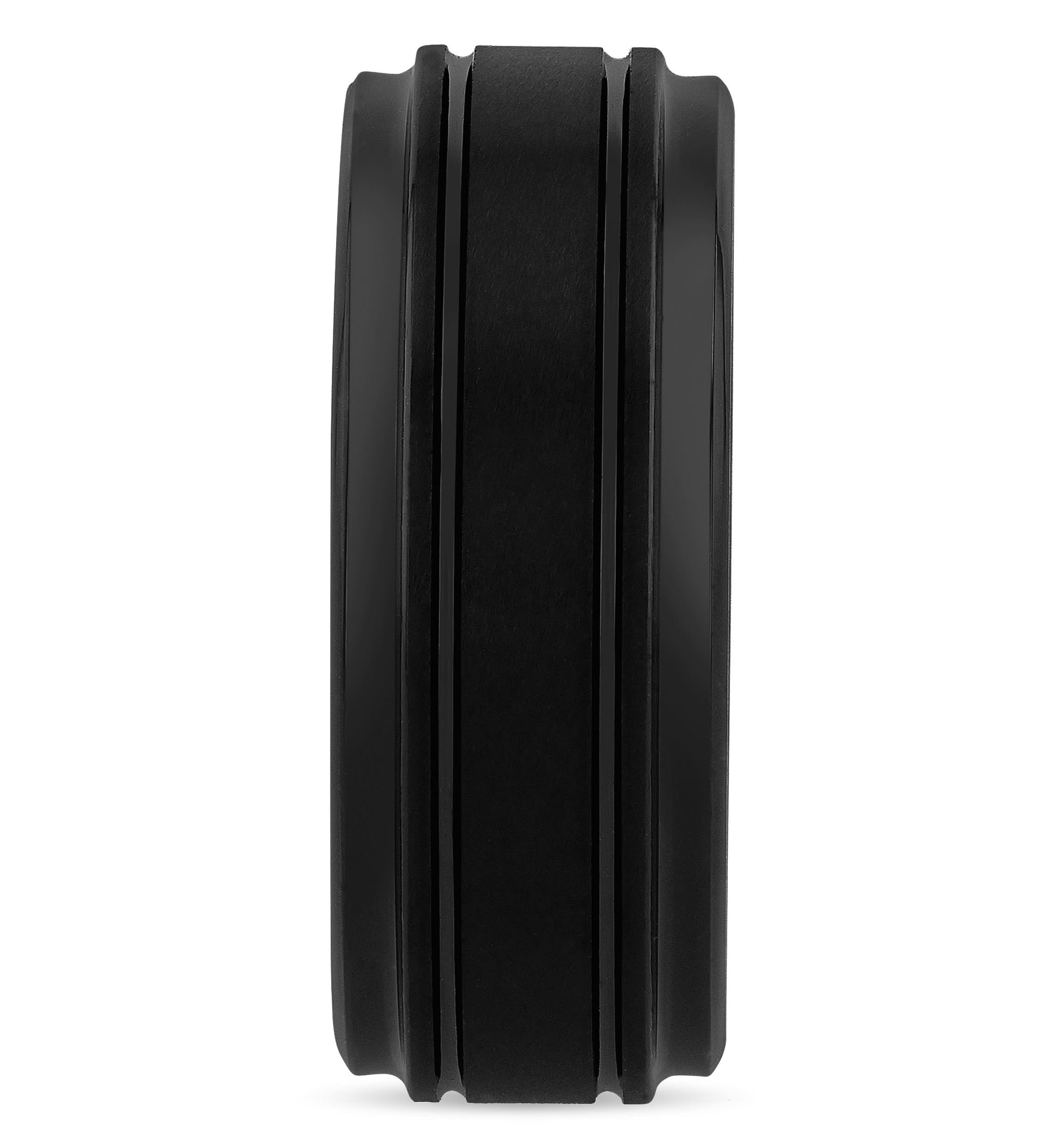 Grooved 9mm Band in Black Tungsten