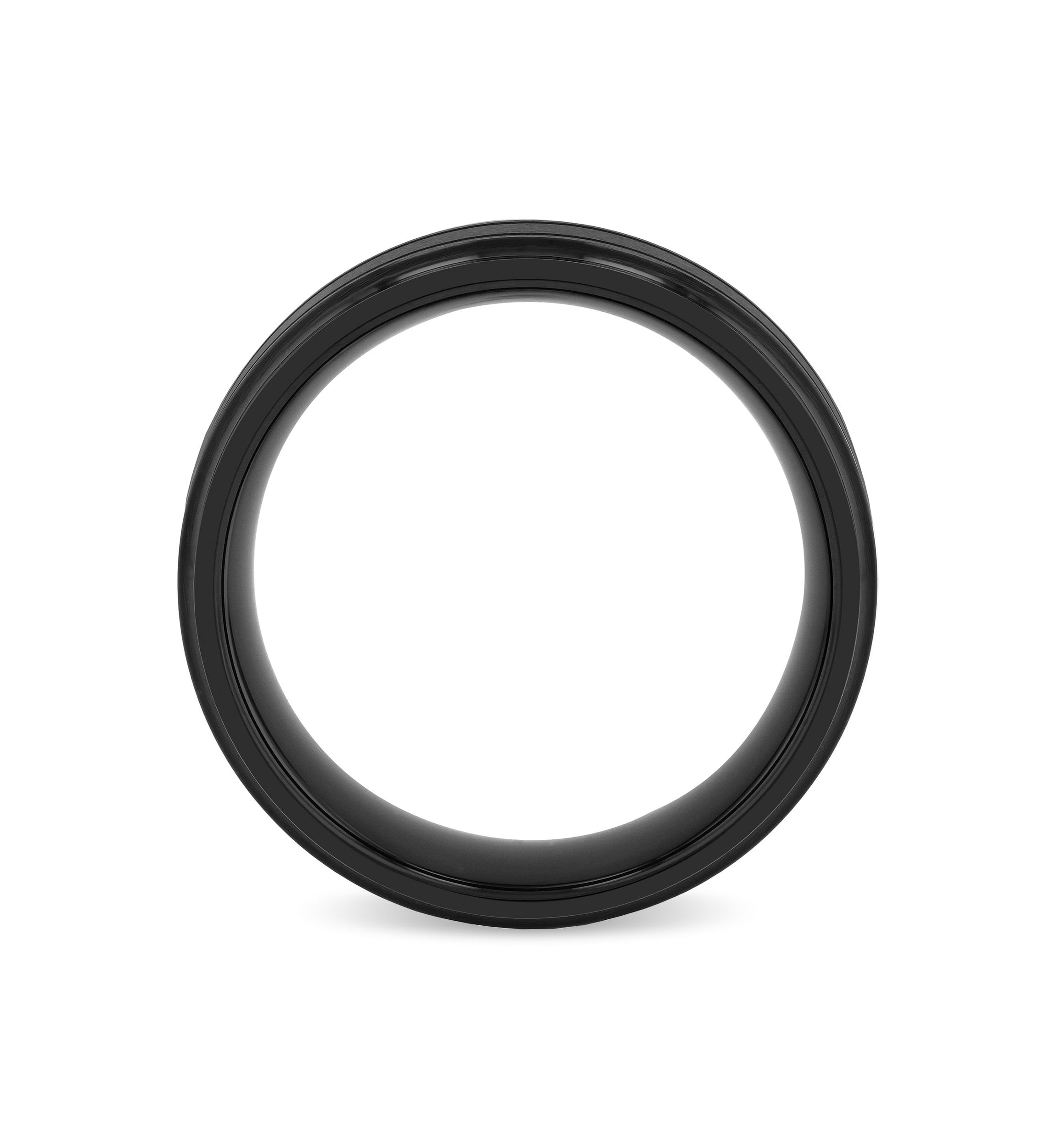 Grooved 9mm Band in Black Tungsten