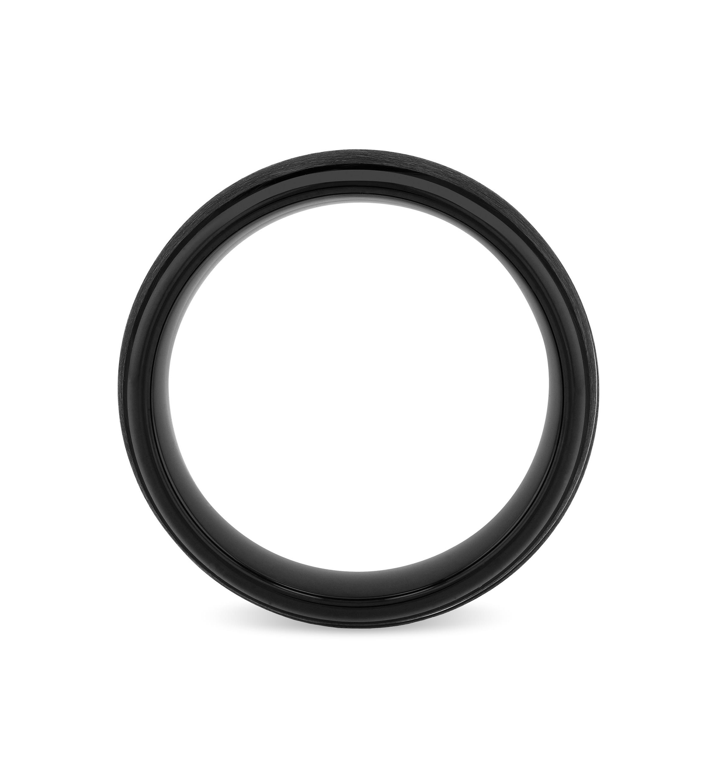 Grooved 8mm Band in Black Tungsten