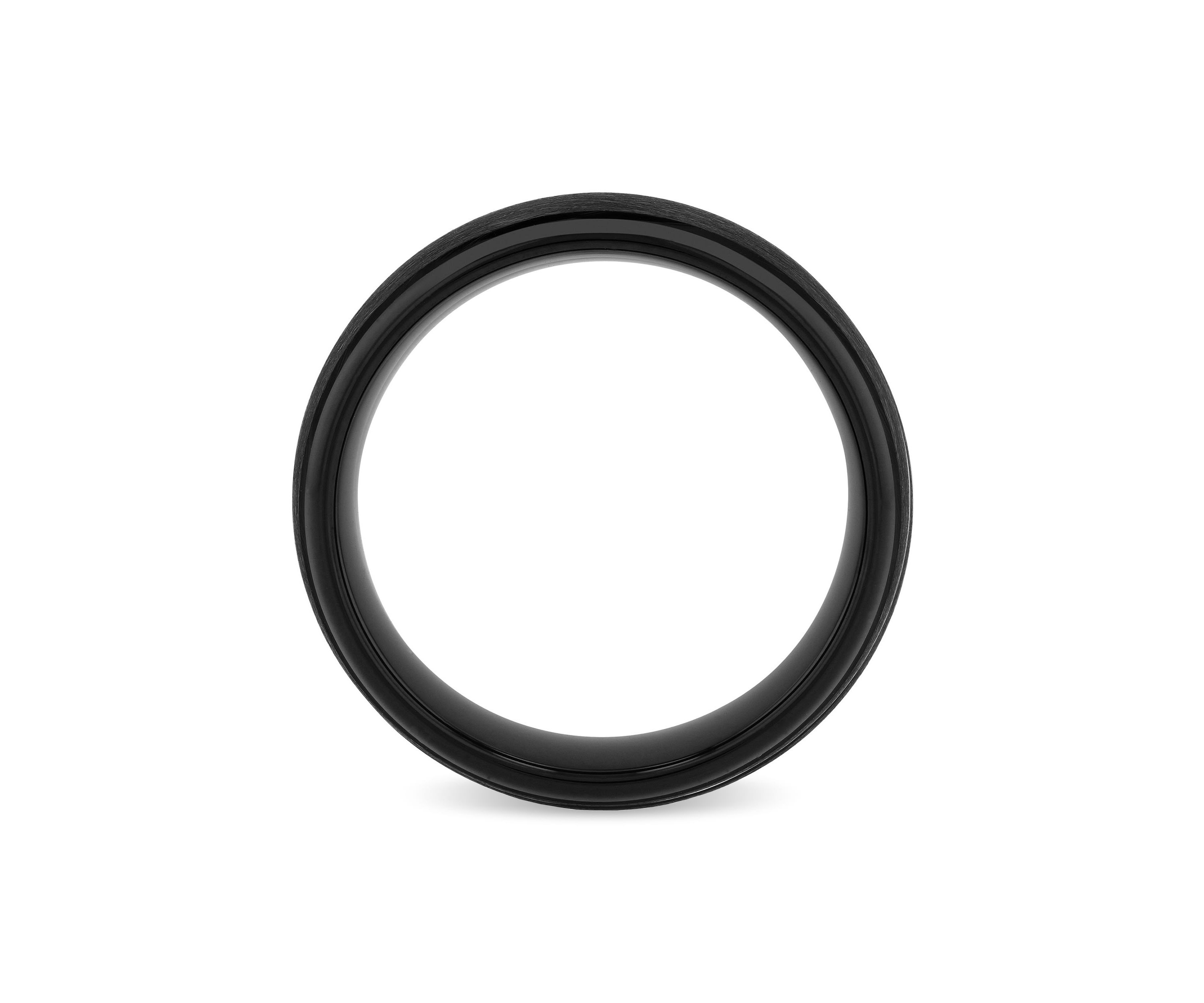 Grooved 8mm Band in Black Tungsten