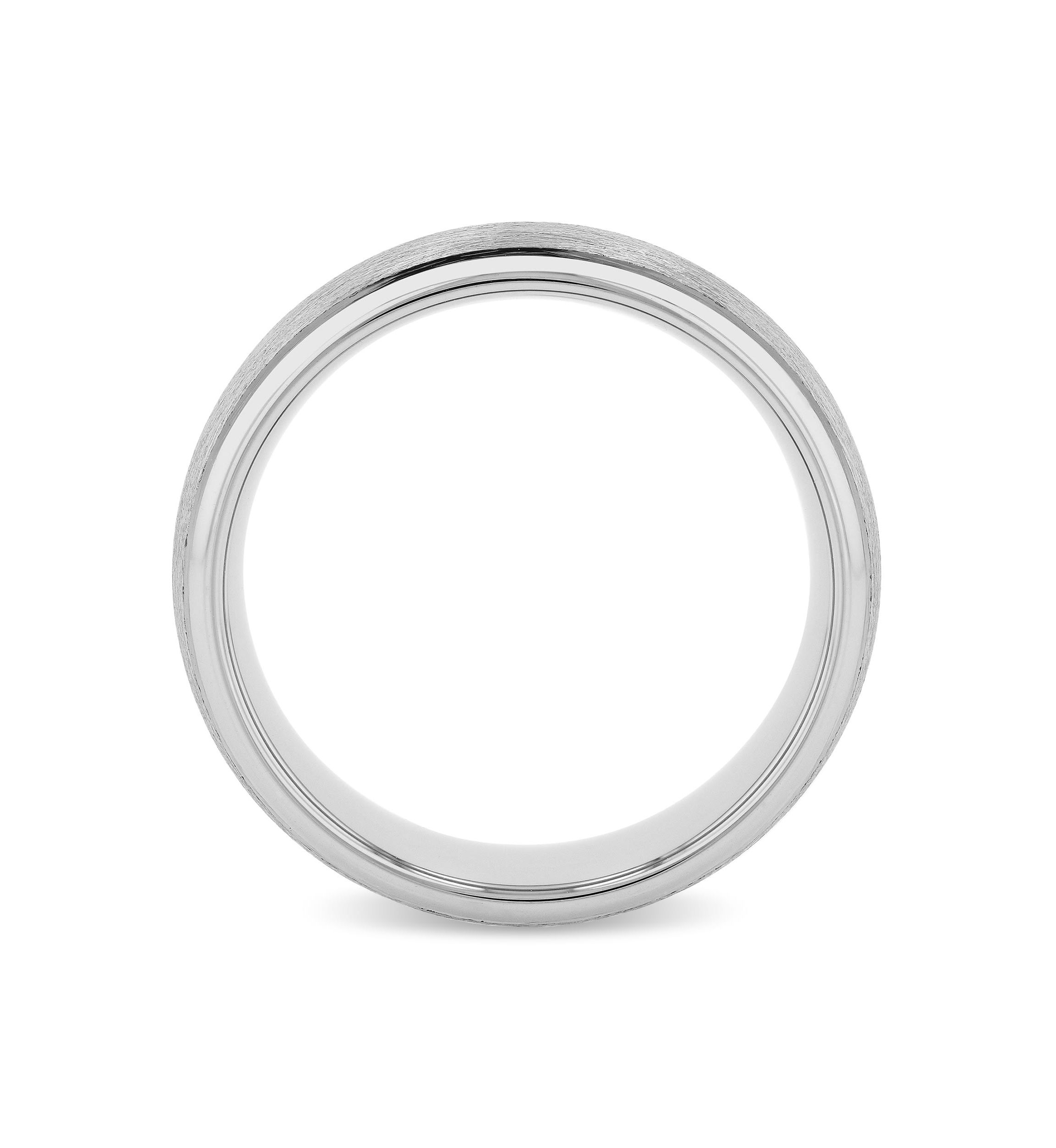 Frozen Satin Center 8mm Grooved Band in Tungsten