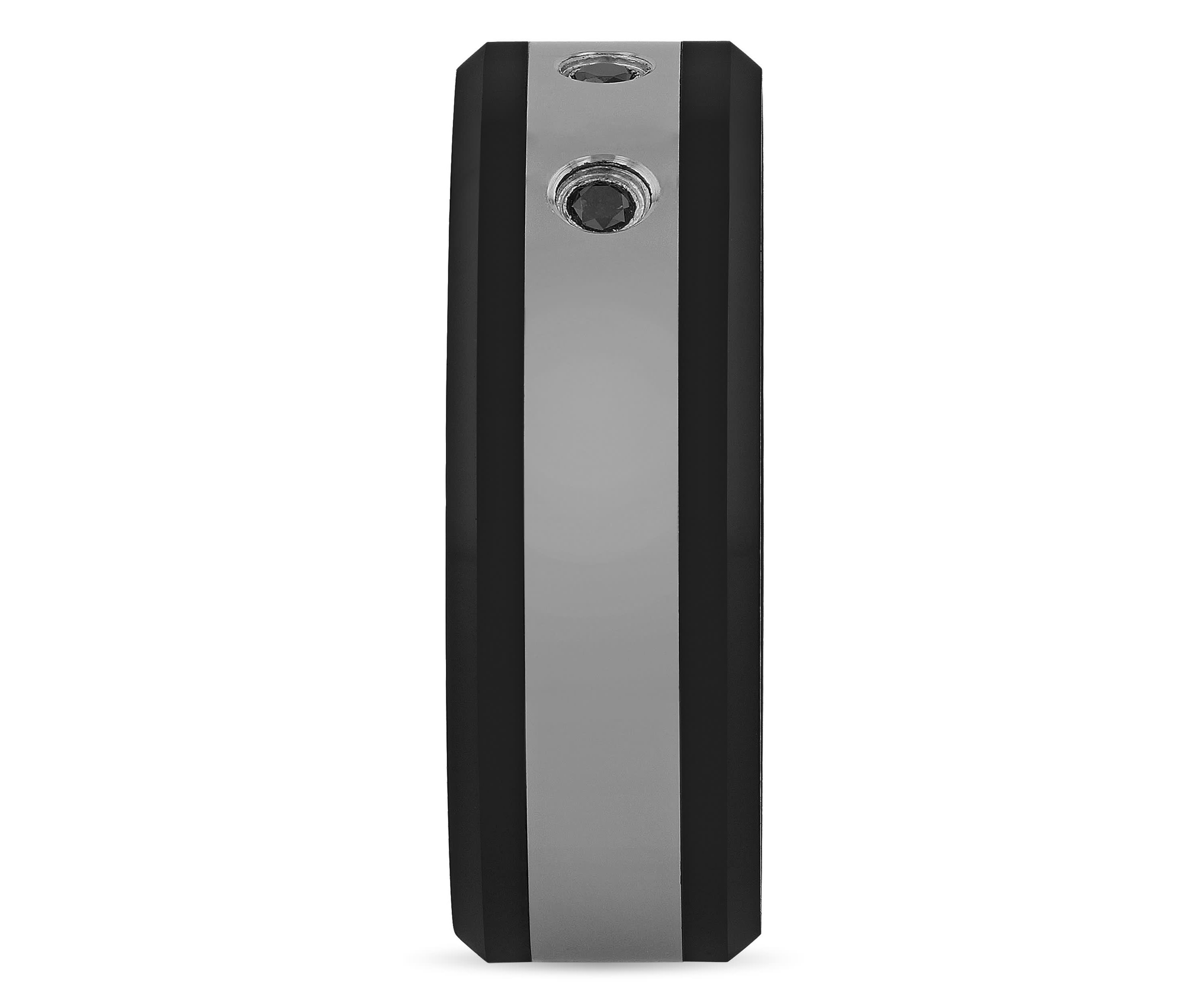 0.10 c.t.t.w. Black Diamond 8mm Band in Stainless Steel and Black Ceramic