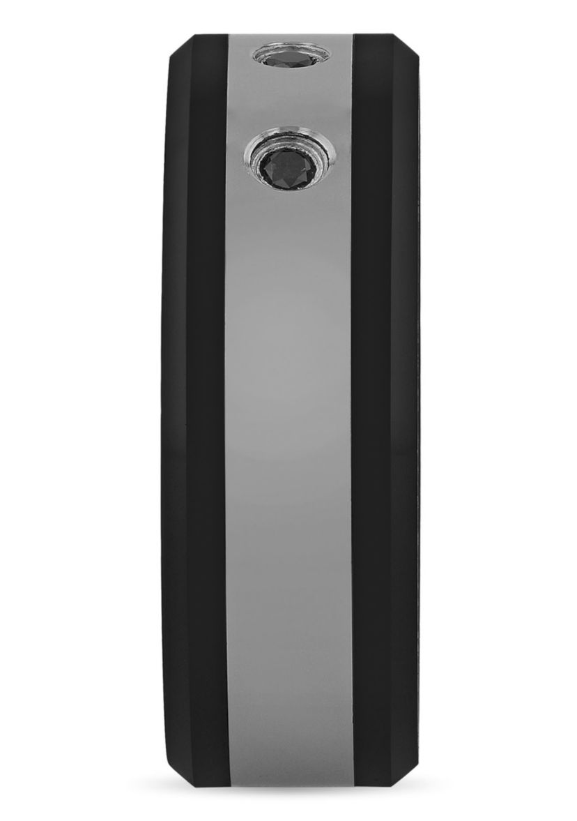 0.10 c.t.t.w. Black Diamond 8mm Band in Stainless Steel and Black Ceramic