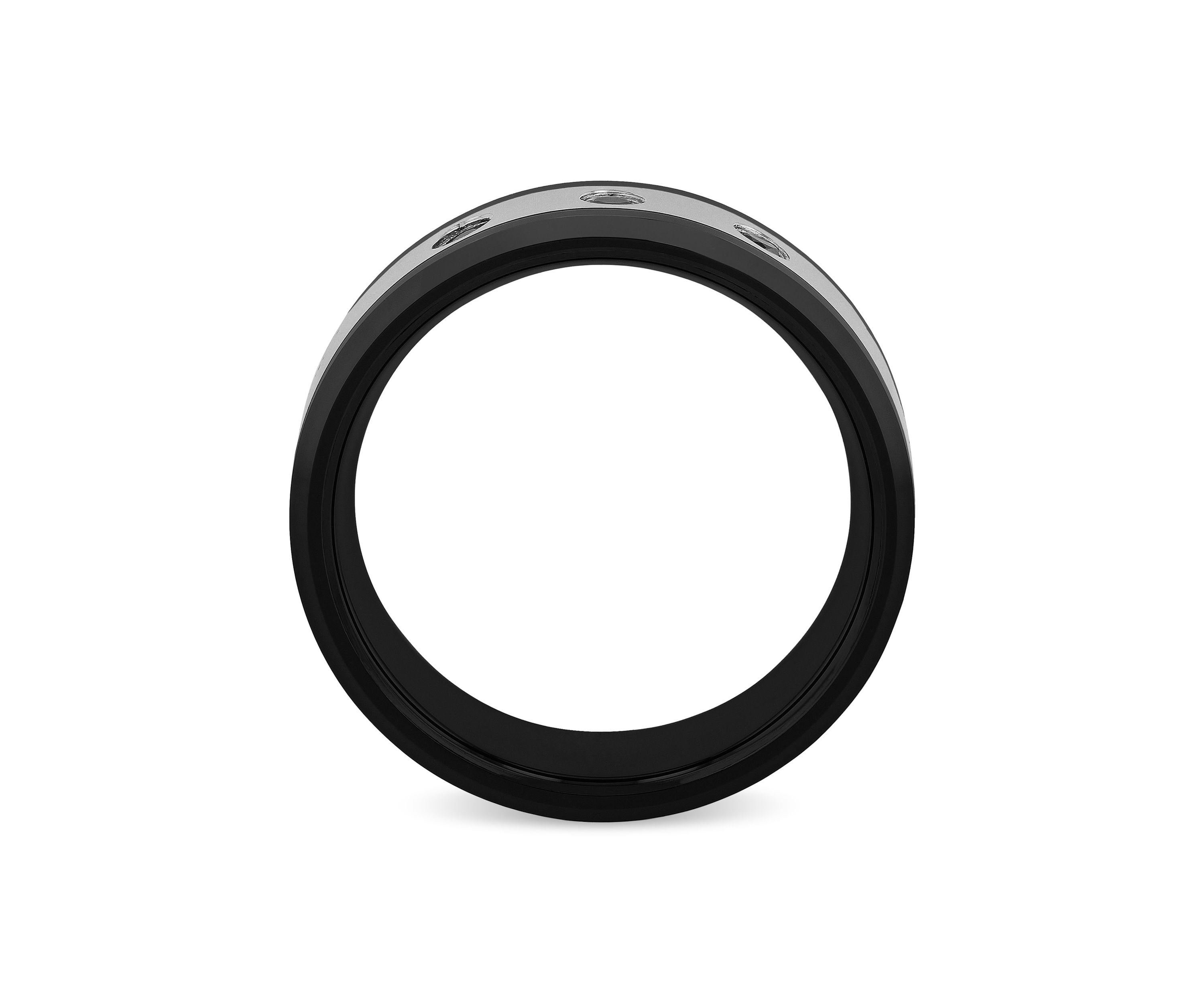 0.10 c.t.t.w. Black Diamond 8mm Band in Stainless Steel and Black Ceramic