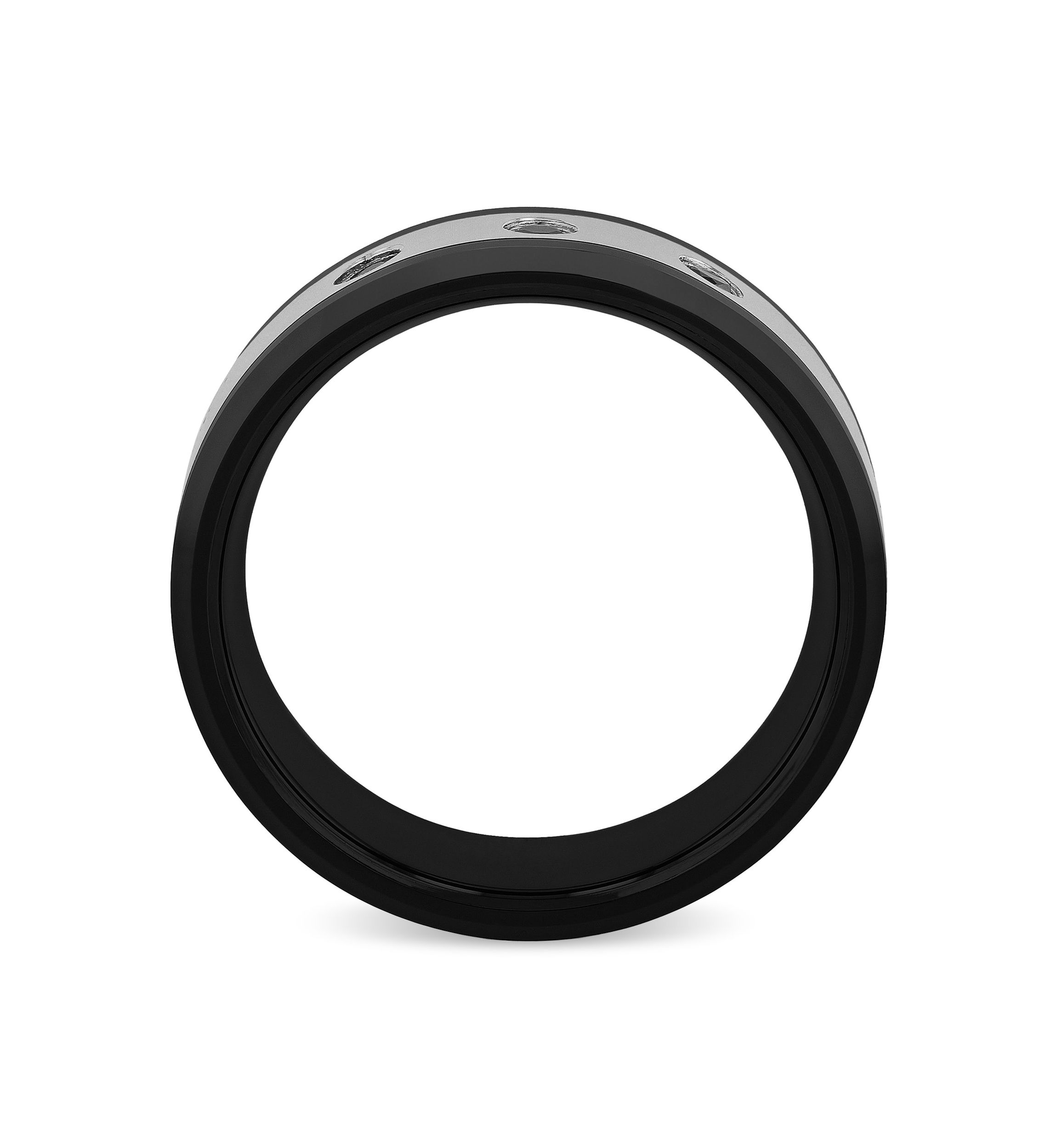 0.10 c.t.t.w. Black Diamond 8mm Band in Stainless Steel and Black Ceramic
