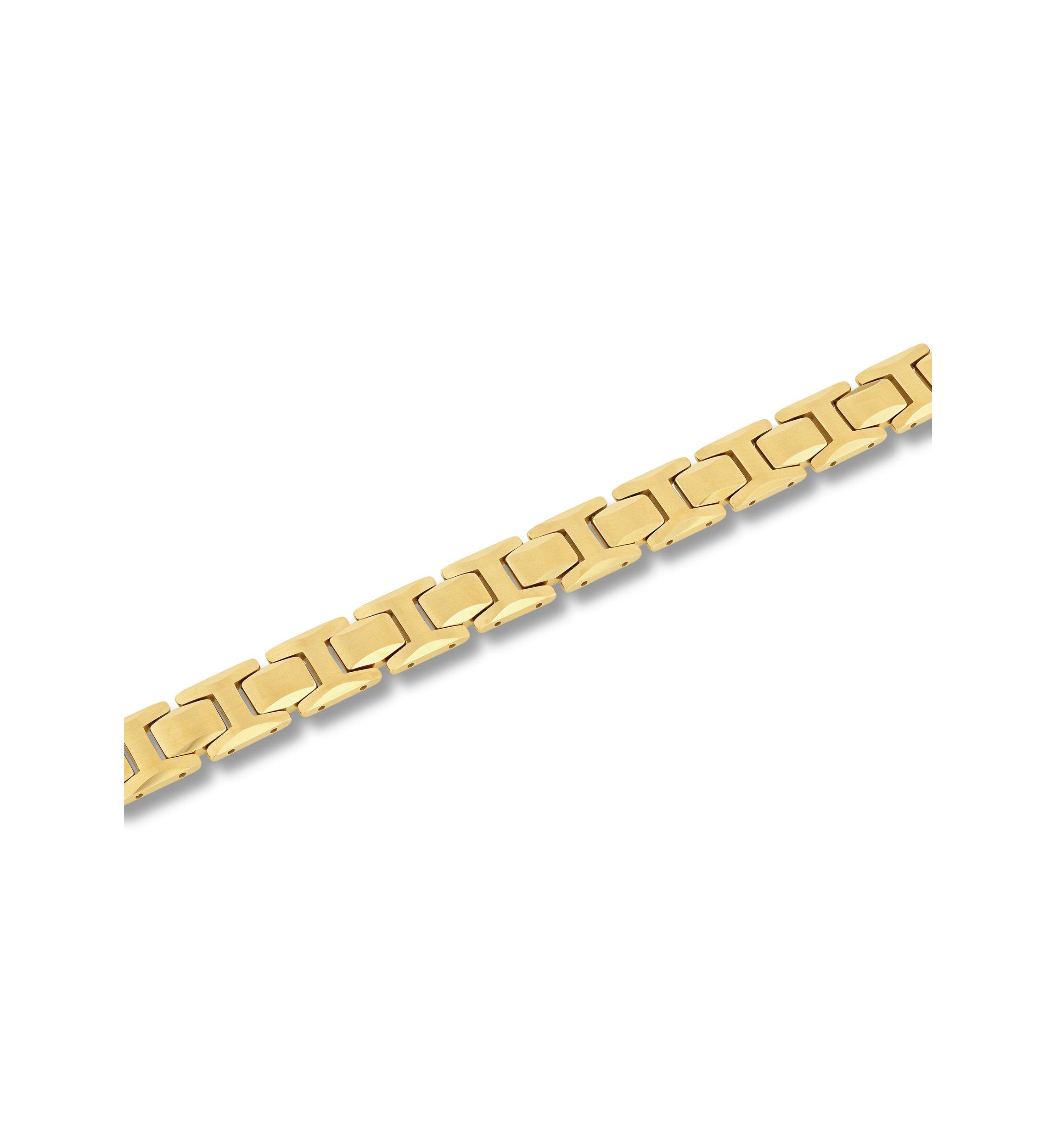Mens Tungsten Yellow Finish Link Bracelet
