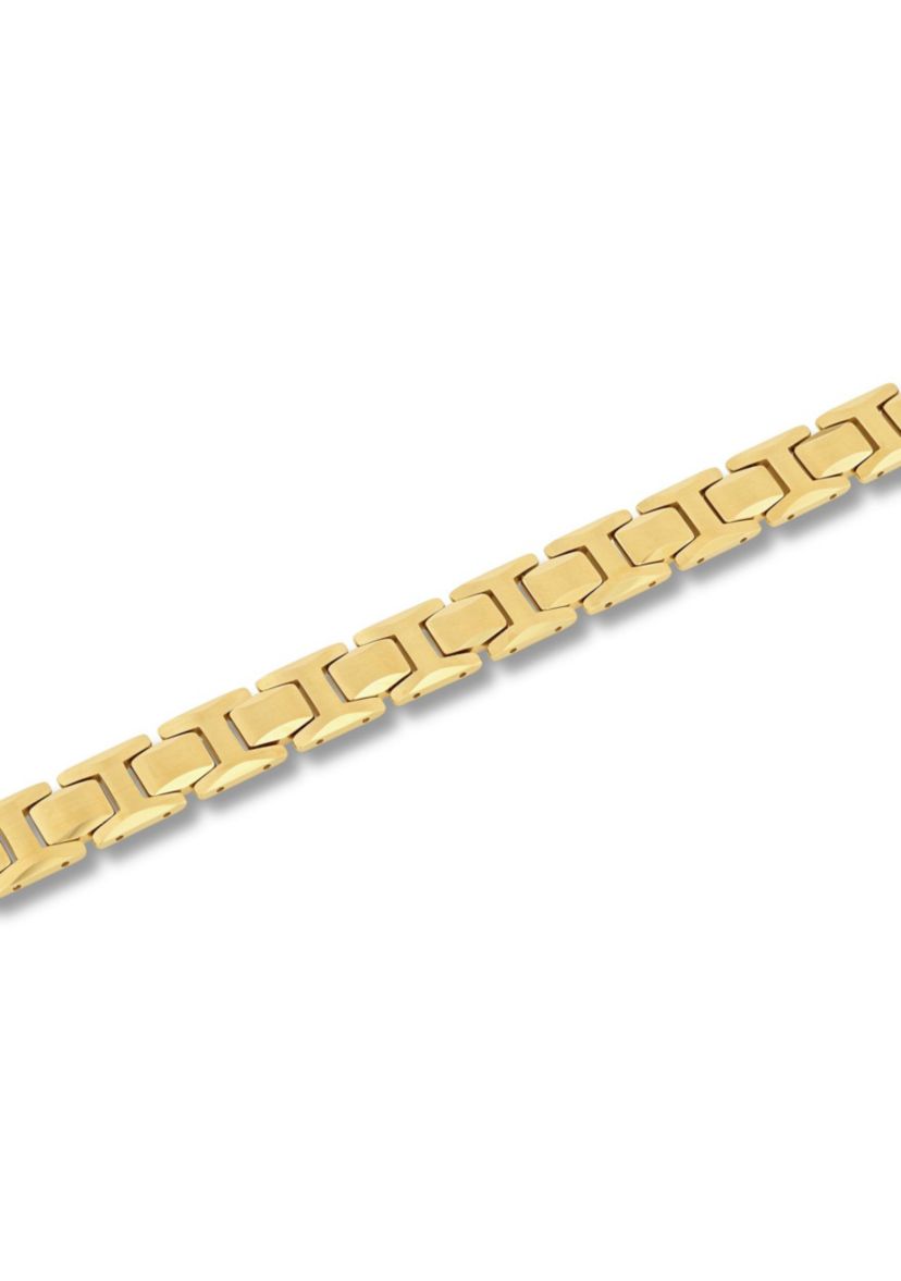Mens Tungsten Yellow Finish Link Bracelet
