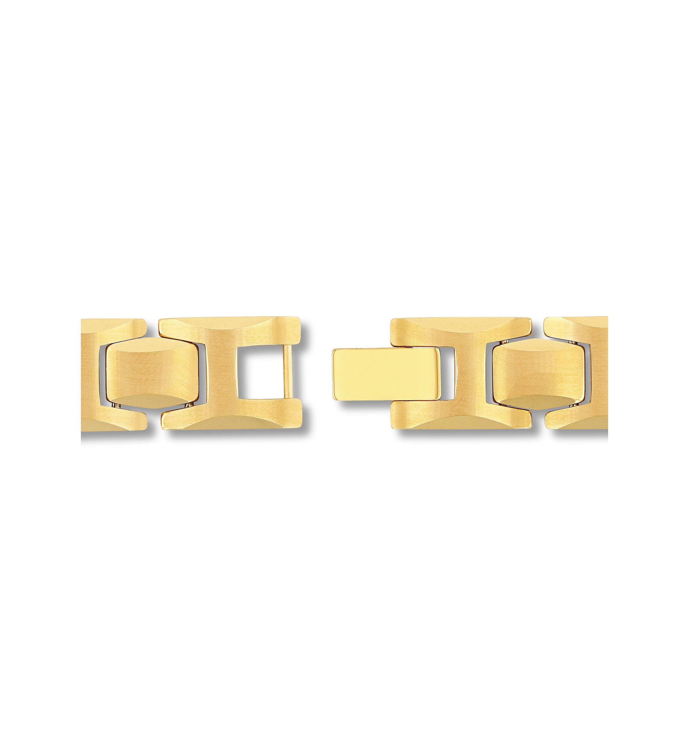 Mens Tungsten Yellow Finish Link Bracelet