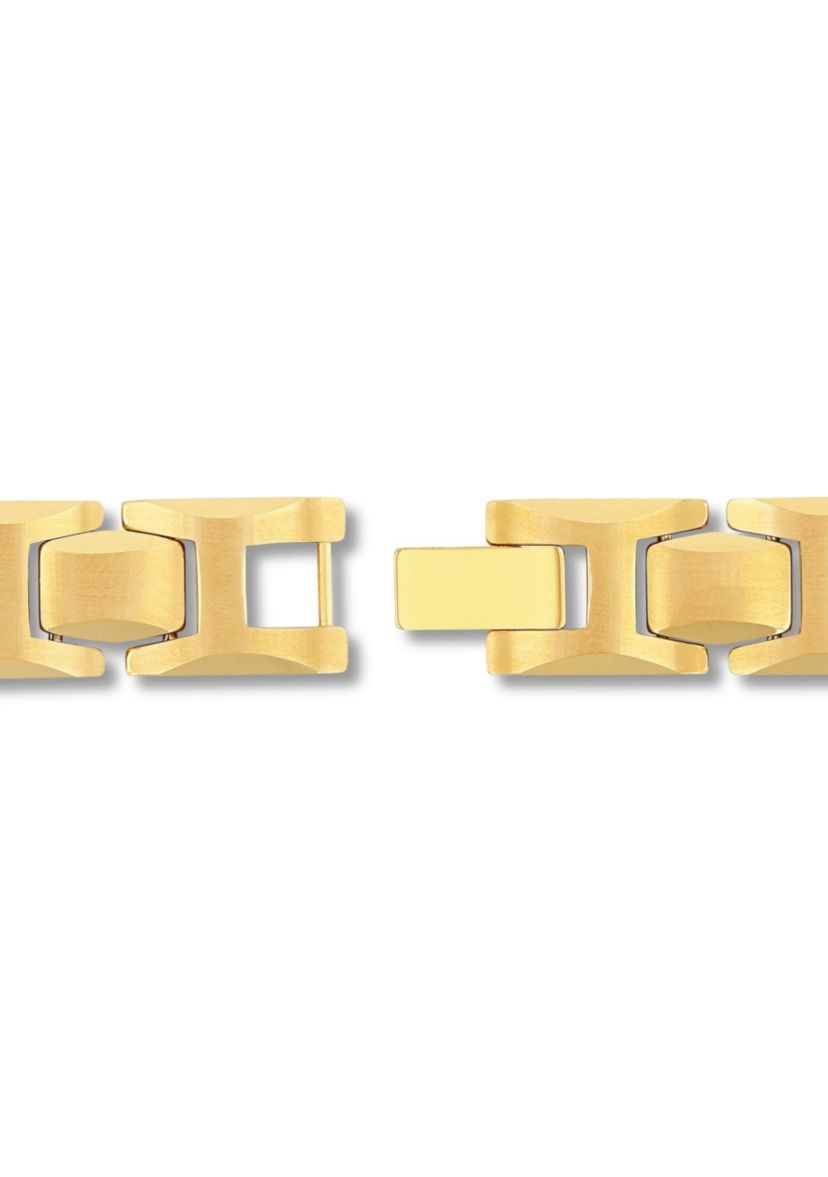 Mens Tungsten Yellow Finish Link Bracelet