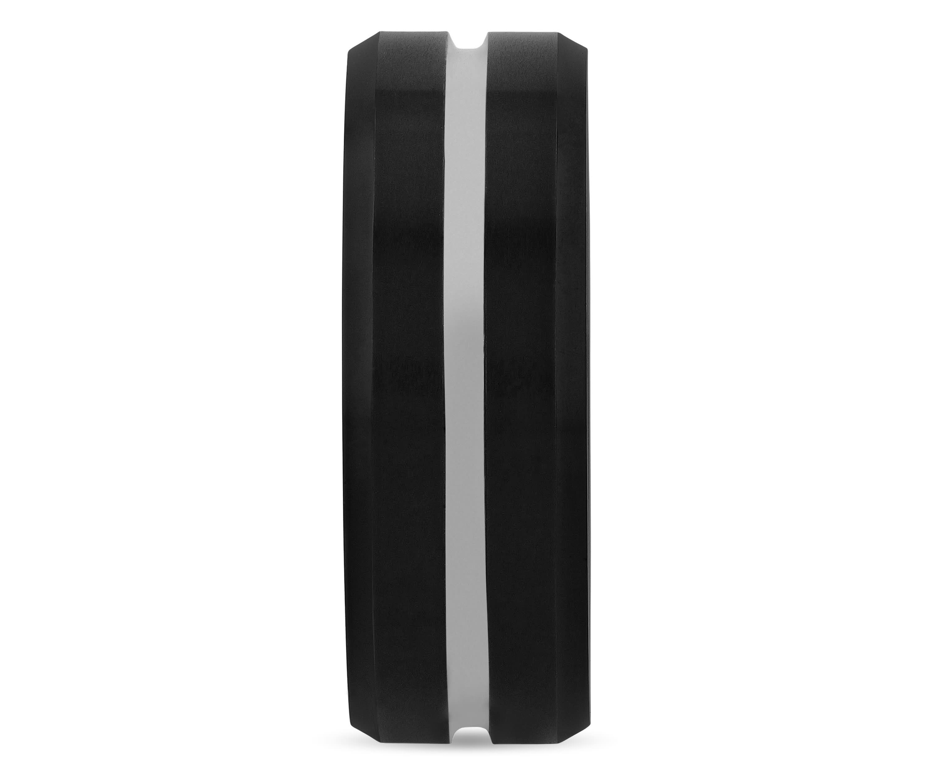 Striped Beveled 8mm Band in Two-Tone Tungsten