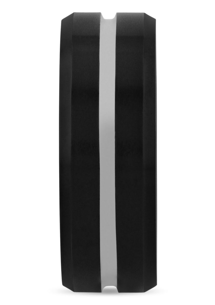 Striped Beveled 8mm Band in Two-Tone Tungsten