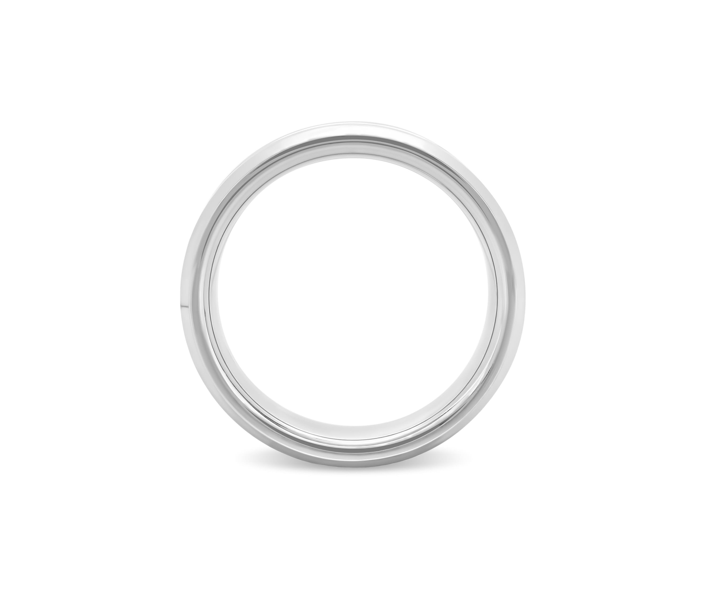 Striped Beveled 8mm Band in Tungsten