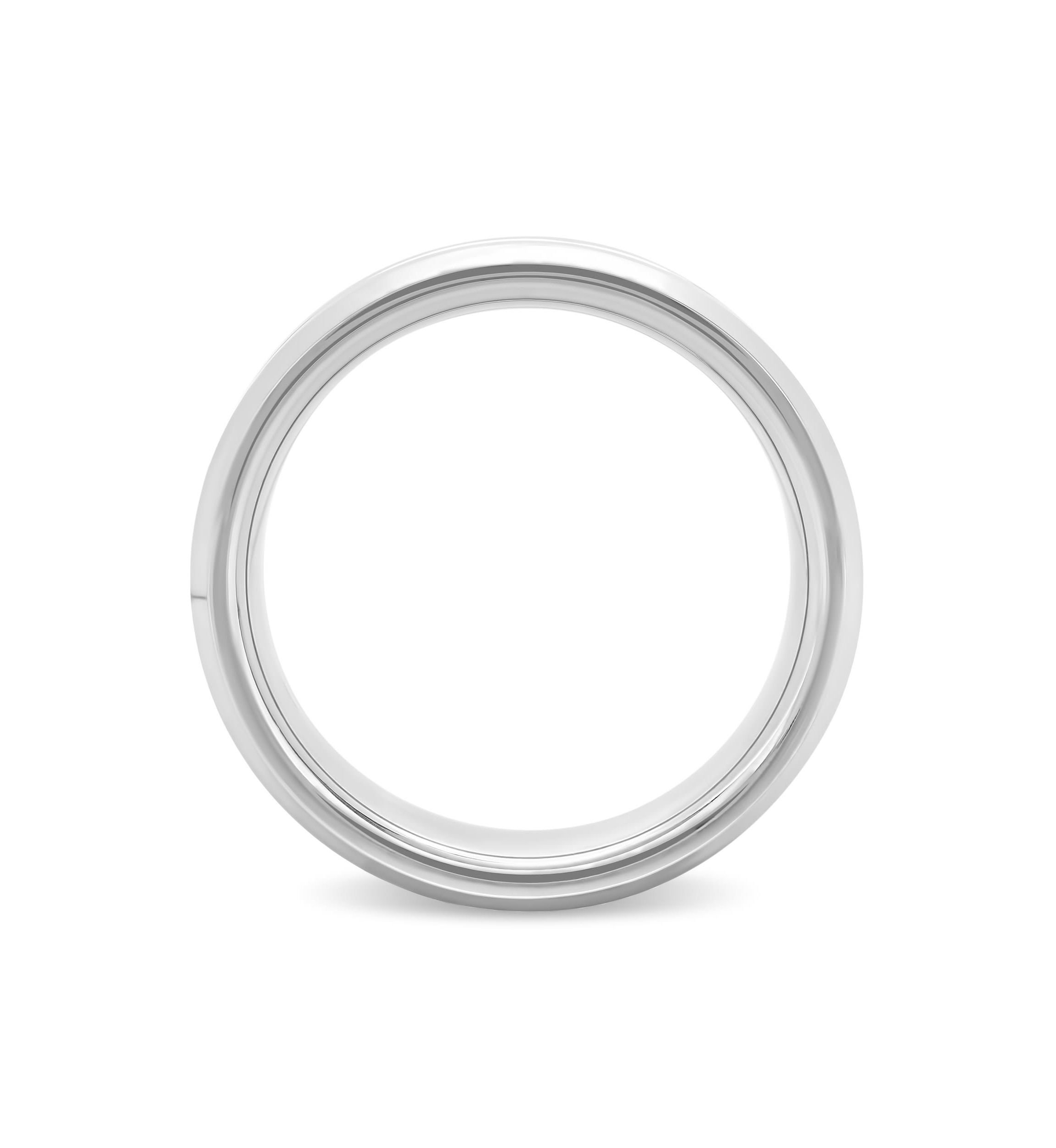 Striped Beveled 8mm Band in Tungsten