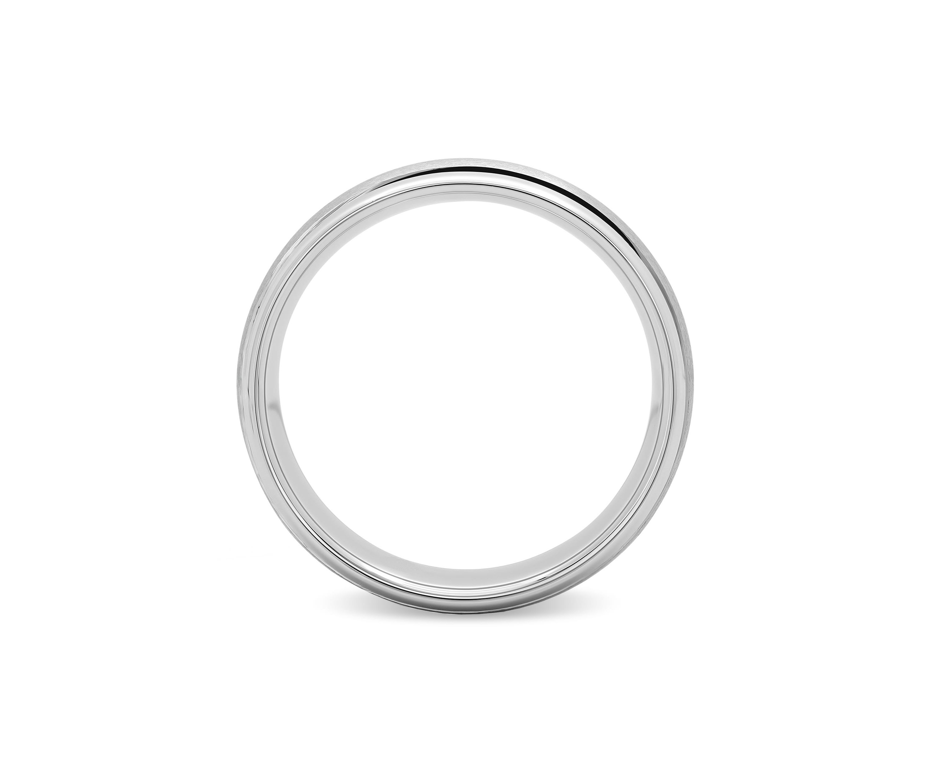 Grooved 6mm Band in Two-Tone Tungsten
