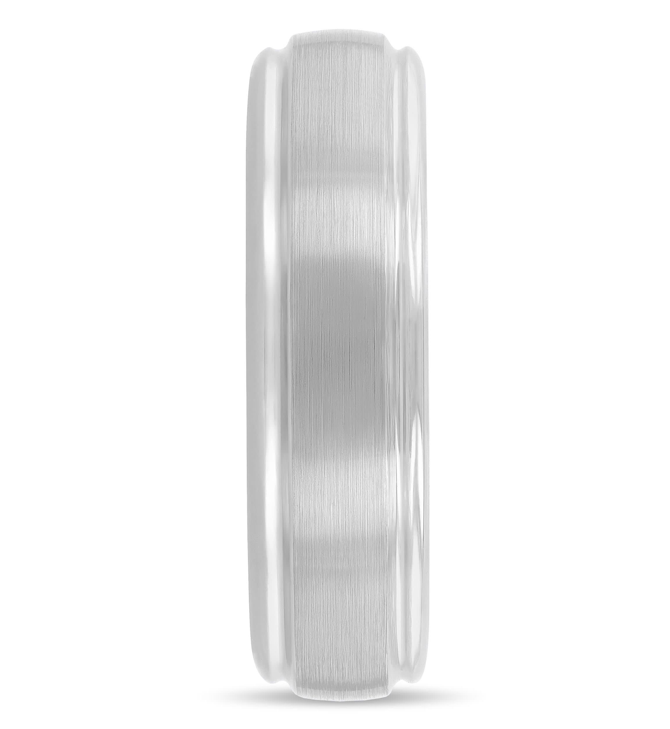 Grooved 6mm Band in Two-Tone Tungsten