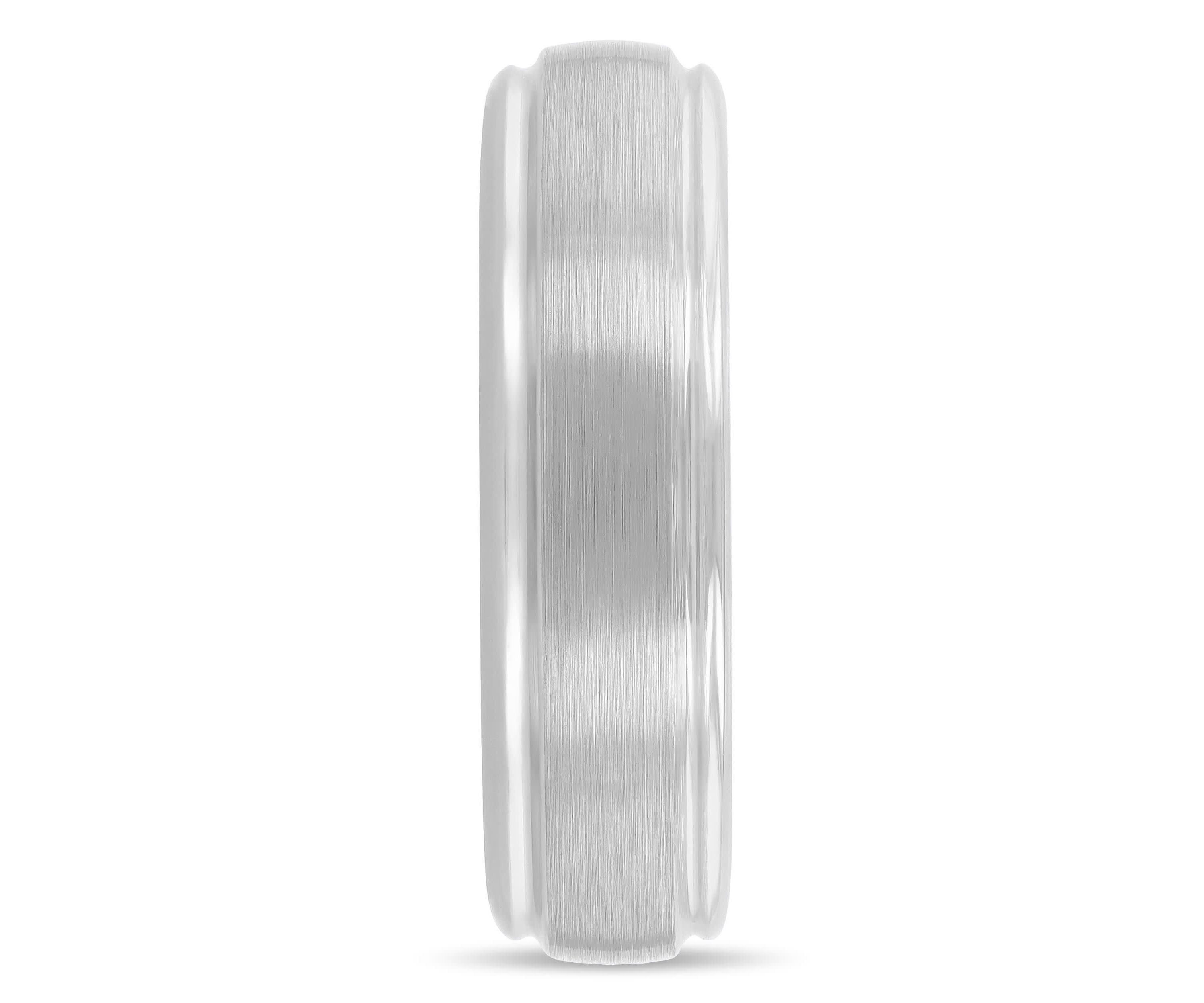 Grooved 6mm Band in Two-Tone Tungsten