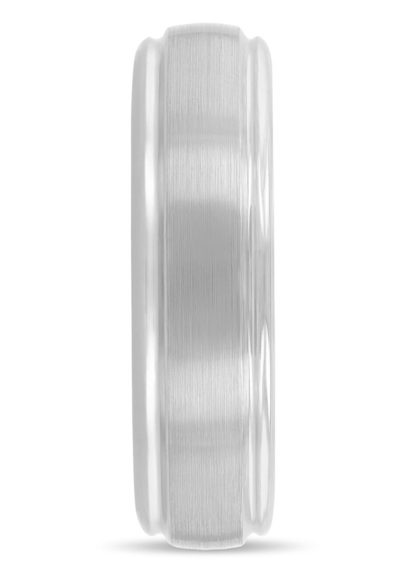Grooved 6mm Band in Two-Tone Tungsten