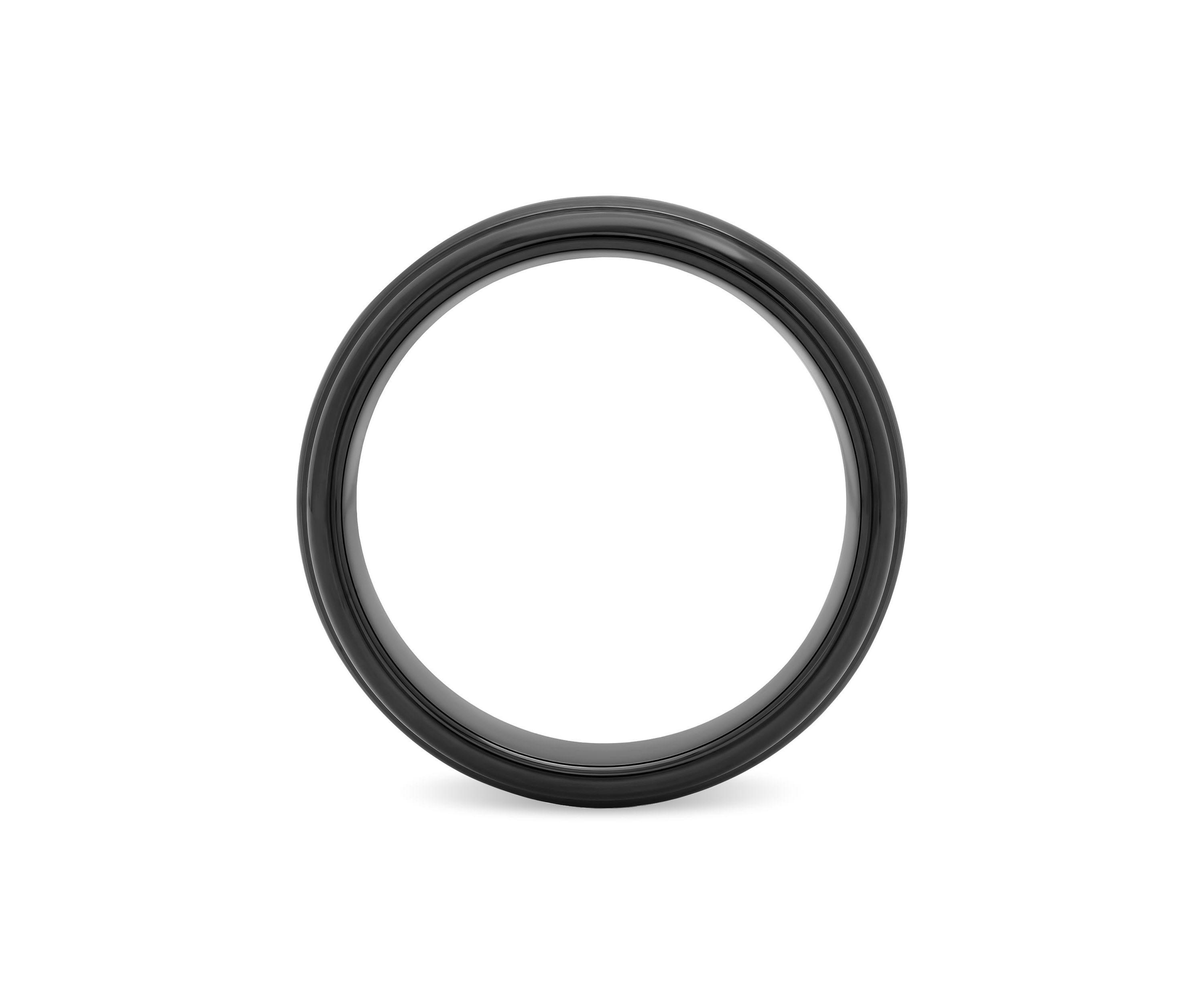 Striped Grooved 6mm Band in Two-Tone Tungsten