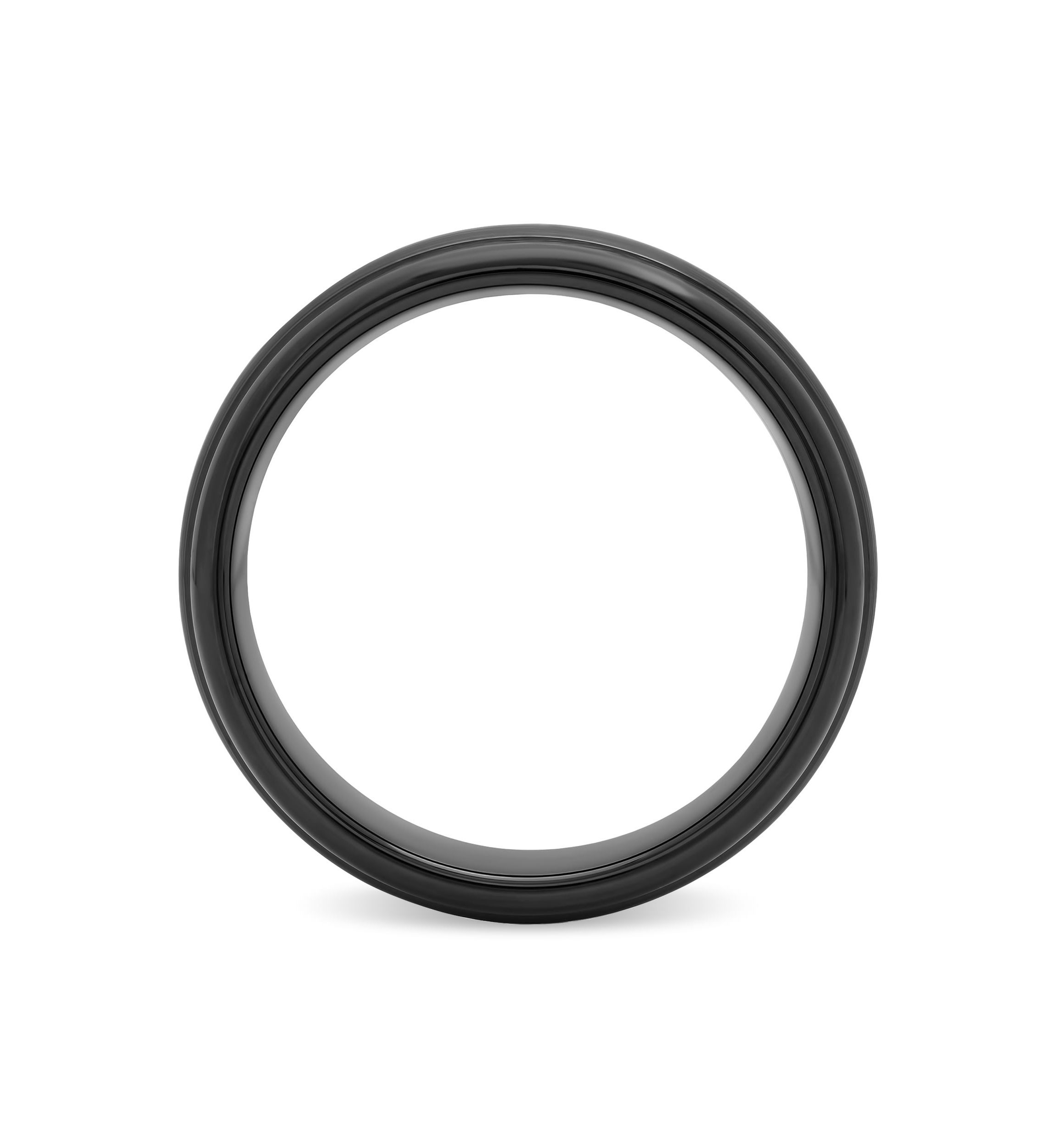 Striped Grooved 6mm Band in Two-Tone Tungsten