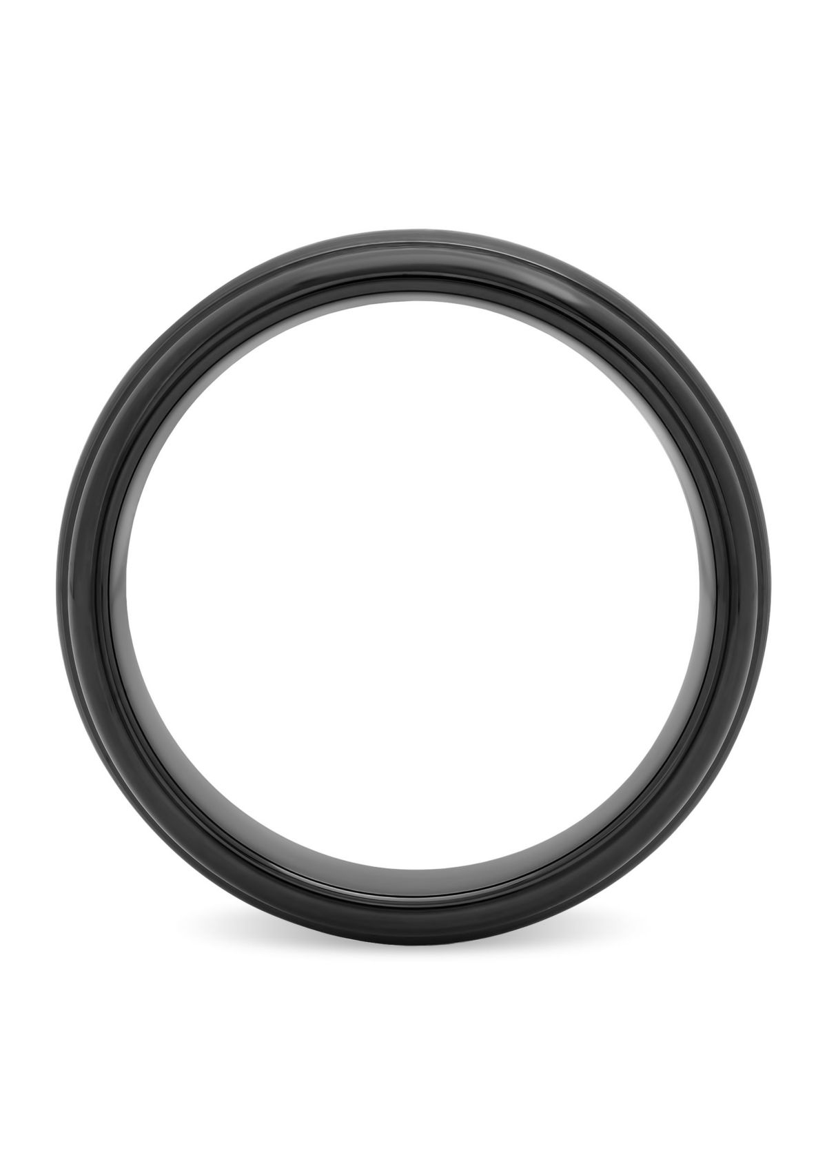 Striped Grooved 6mm Band in Two-Tone Tungsten
