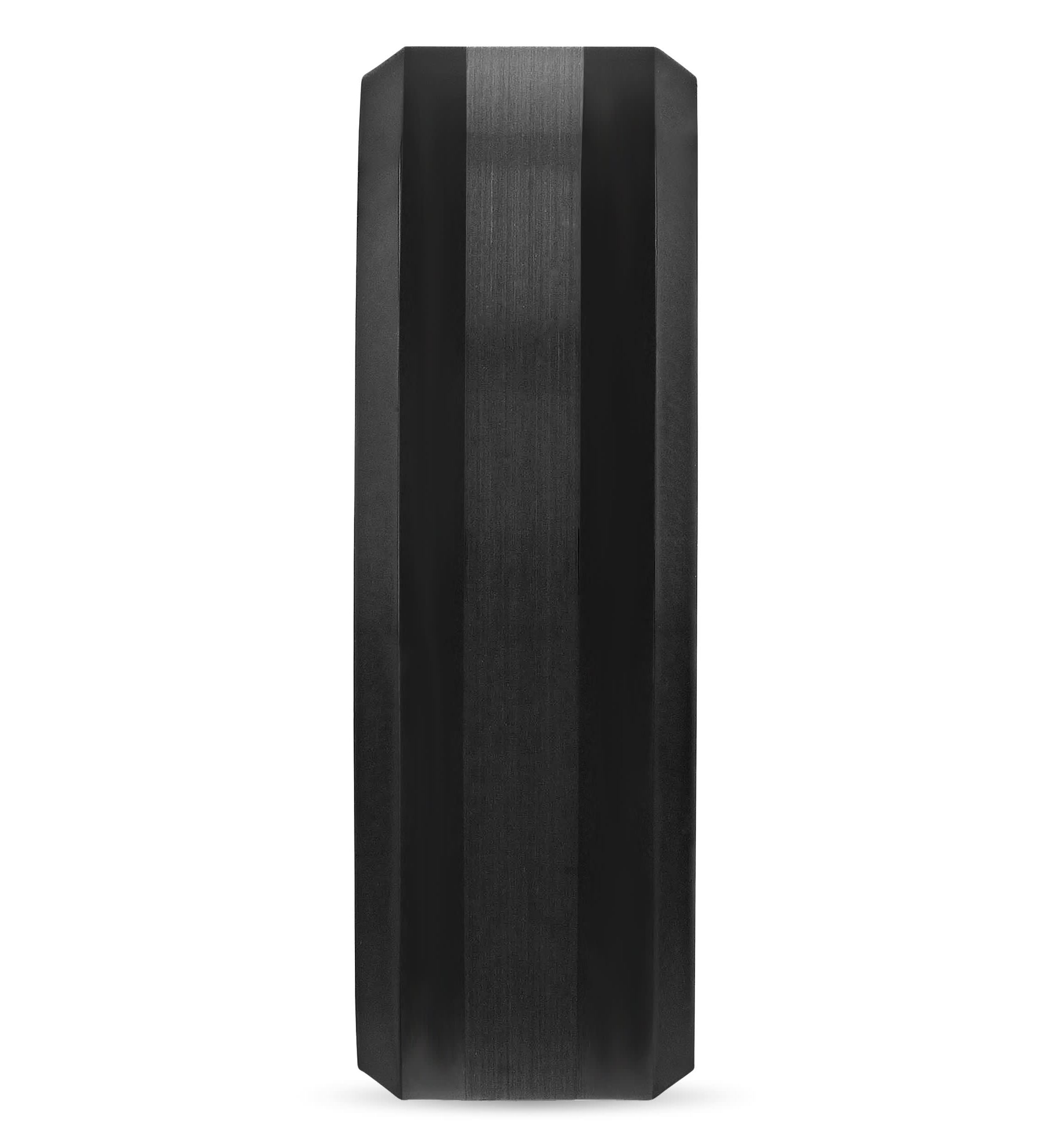 Brushed Center 8mm Beveled Band in Black Tungsten
