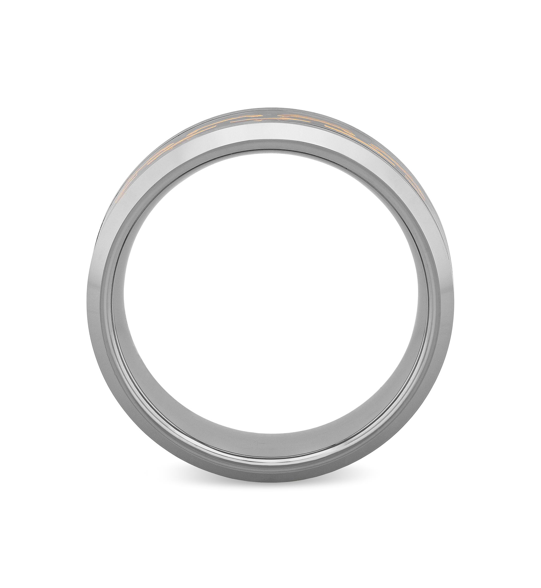 Chain Inlay 8mm Beveled Band in Tungsten